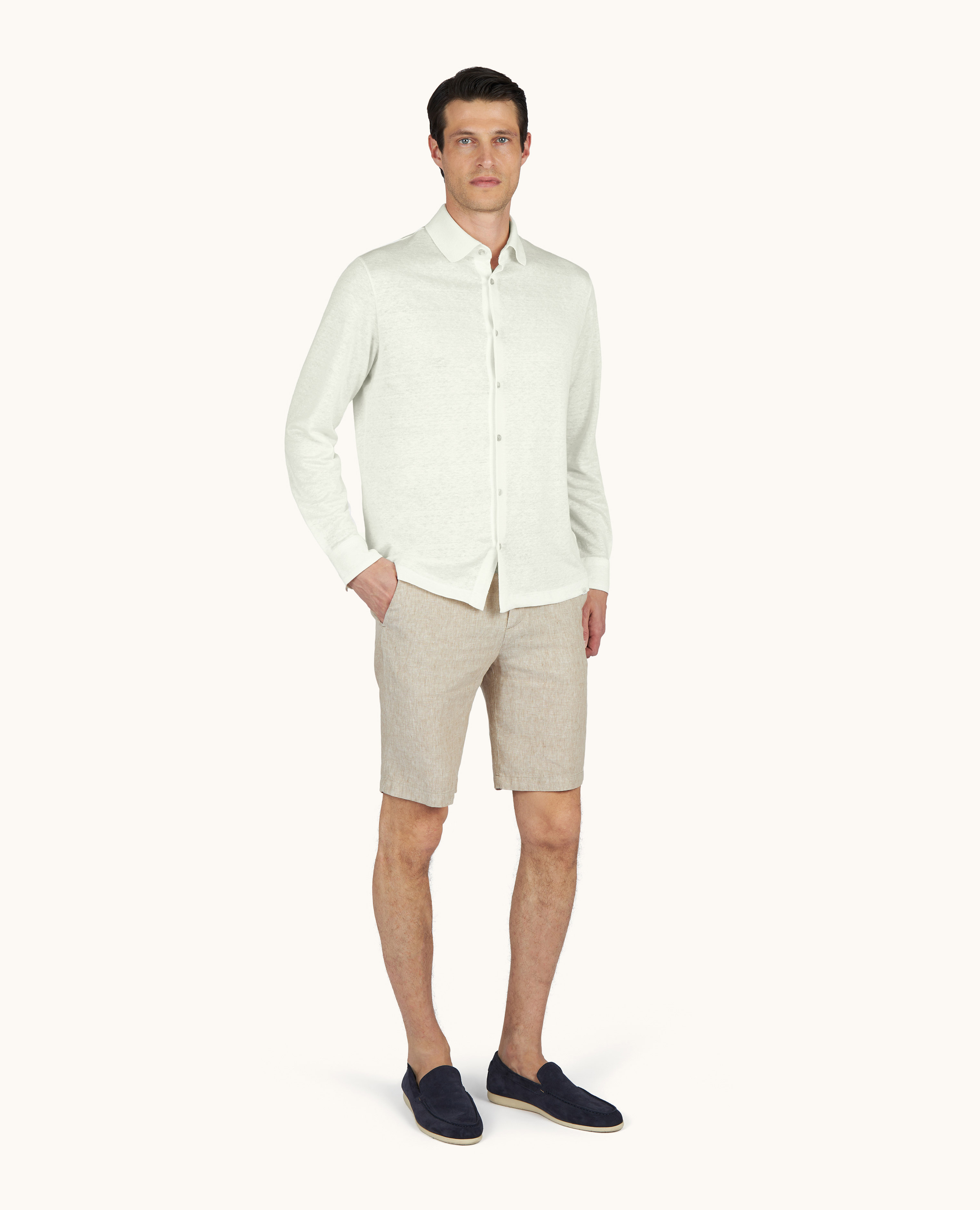 Pure linen jersey shirt image number 1