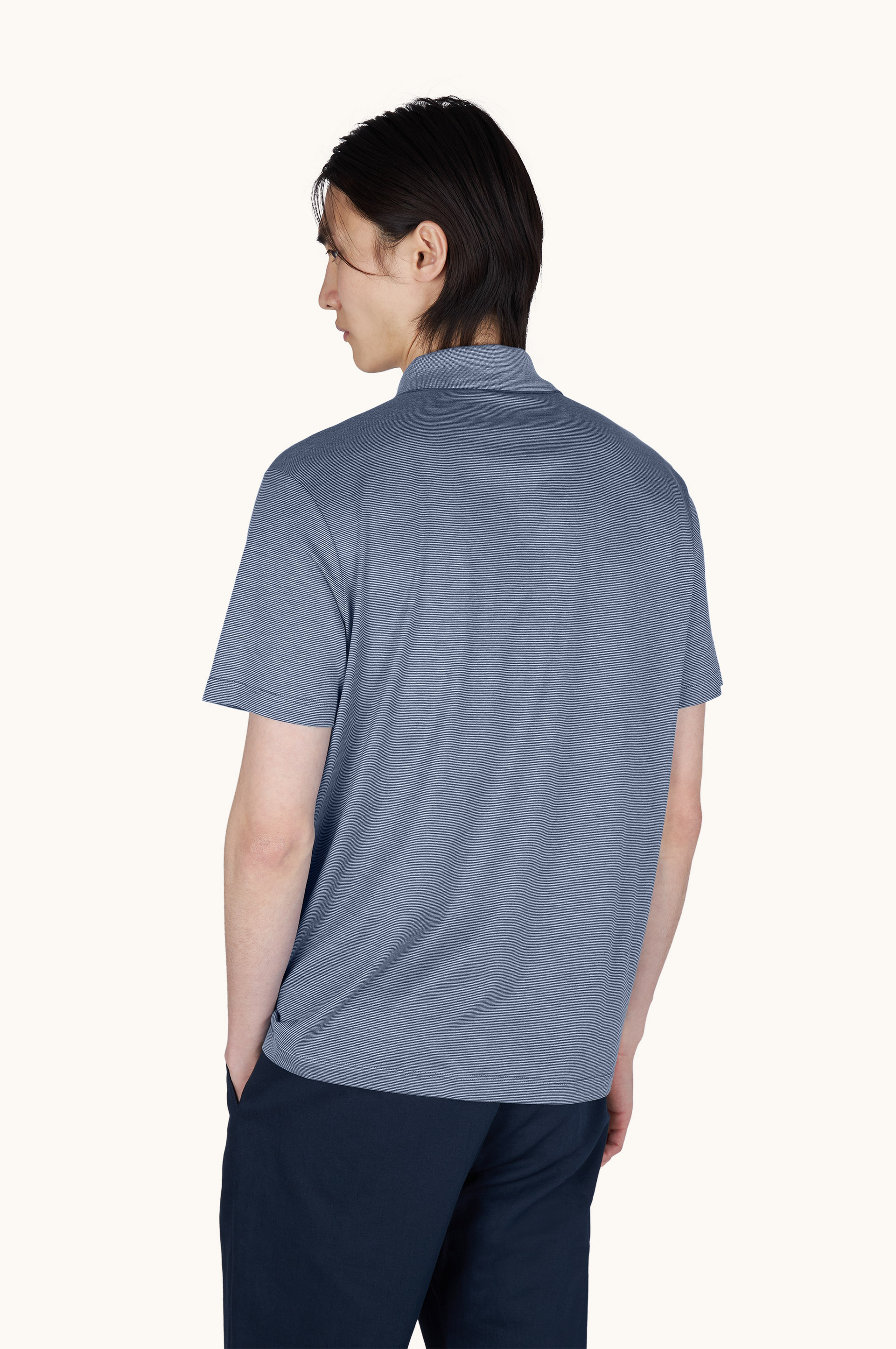 真丝棉质拉链 Polo 衫 image number 3