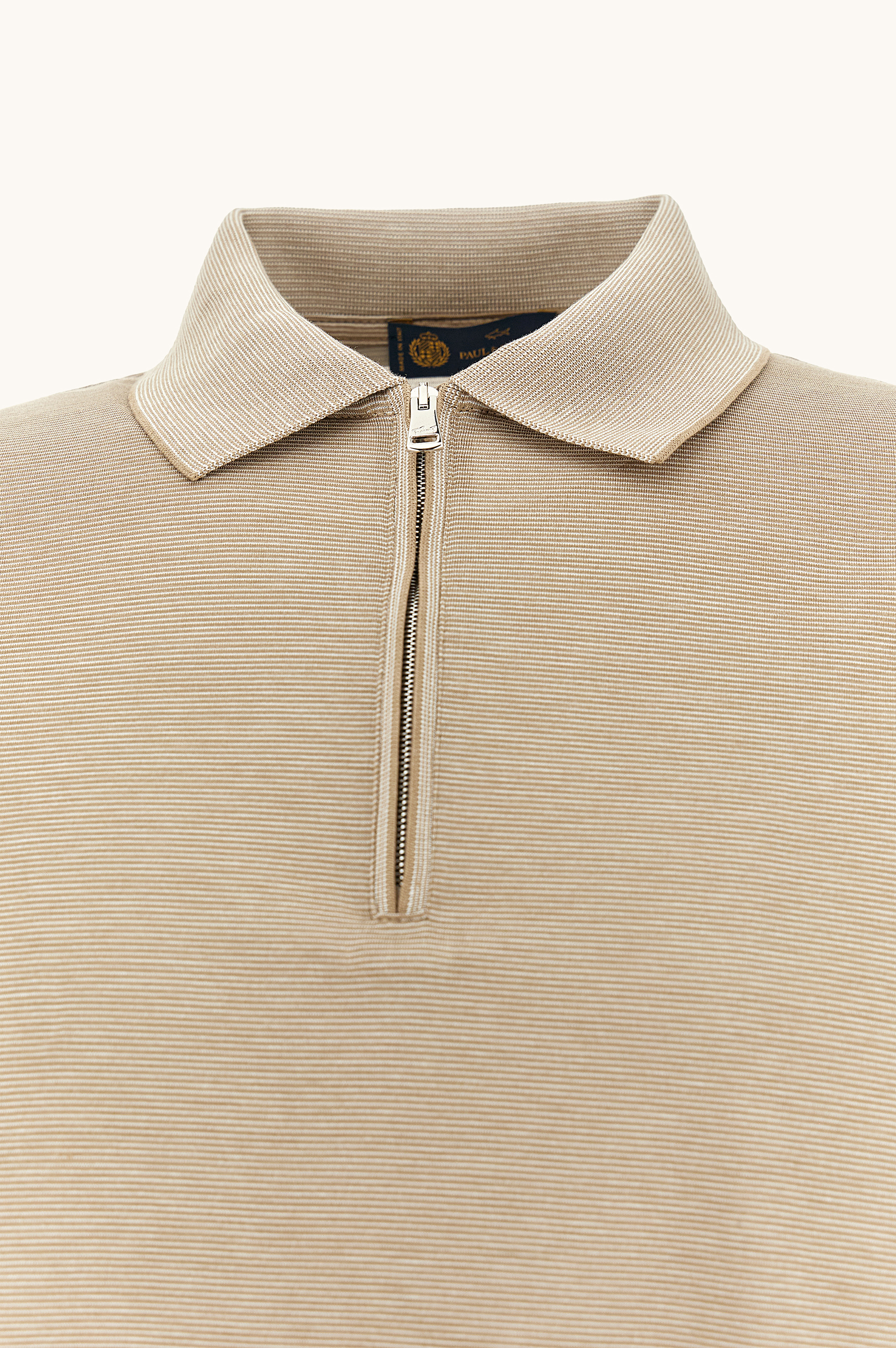 Polo zipp&eacute; en soie et coton image number 6