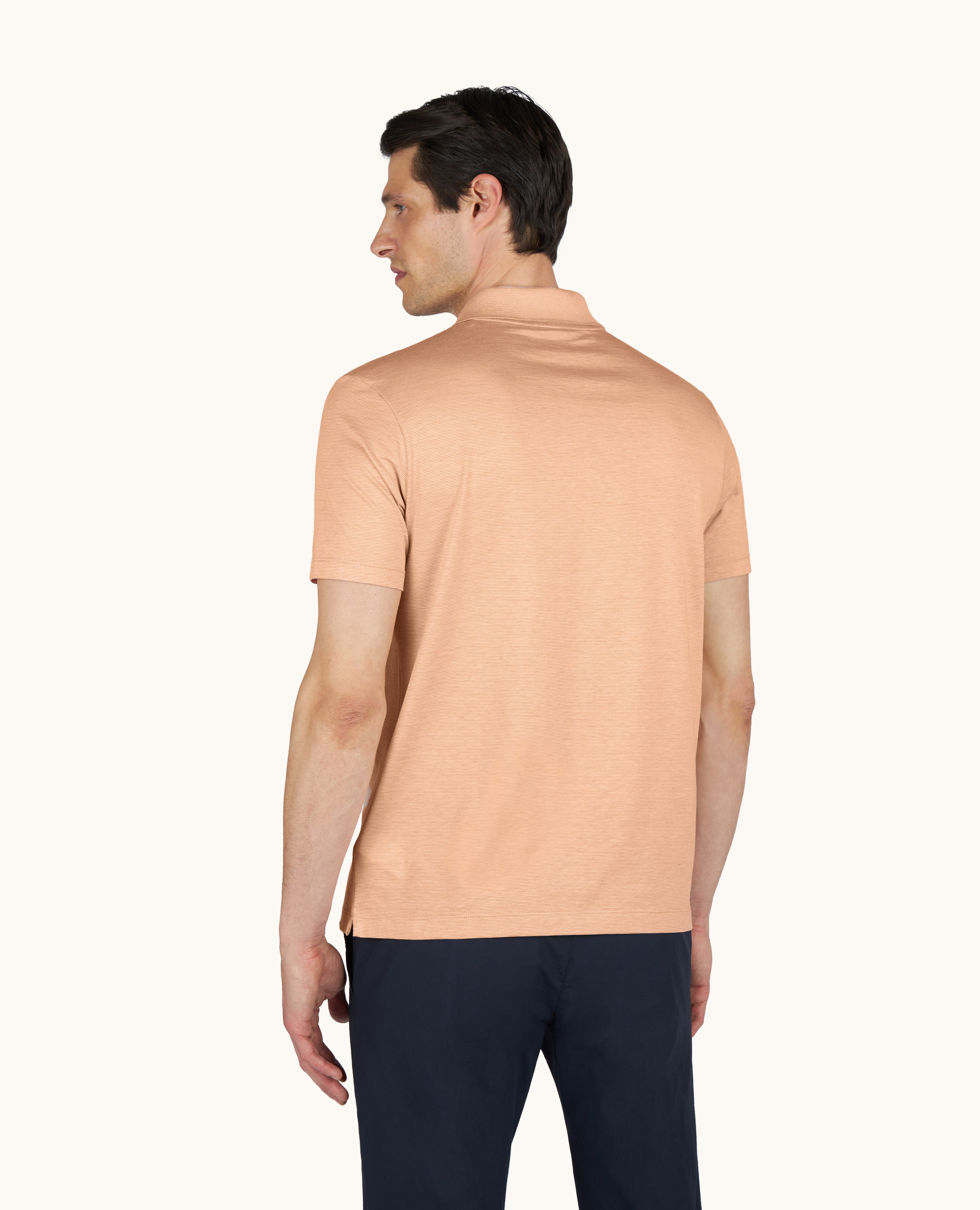 Silk and cotton zip polo image number 2