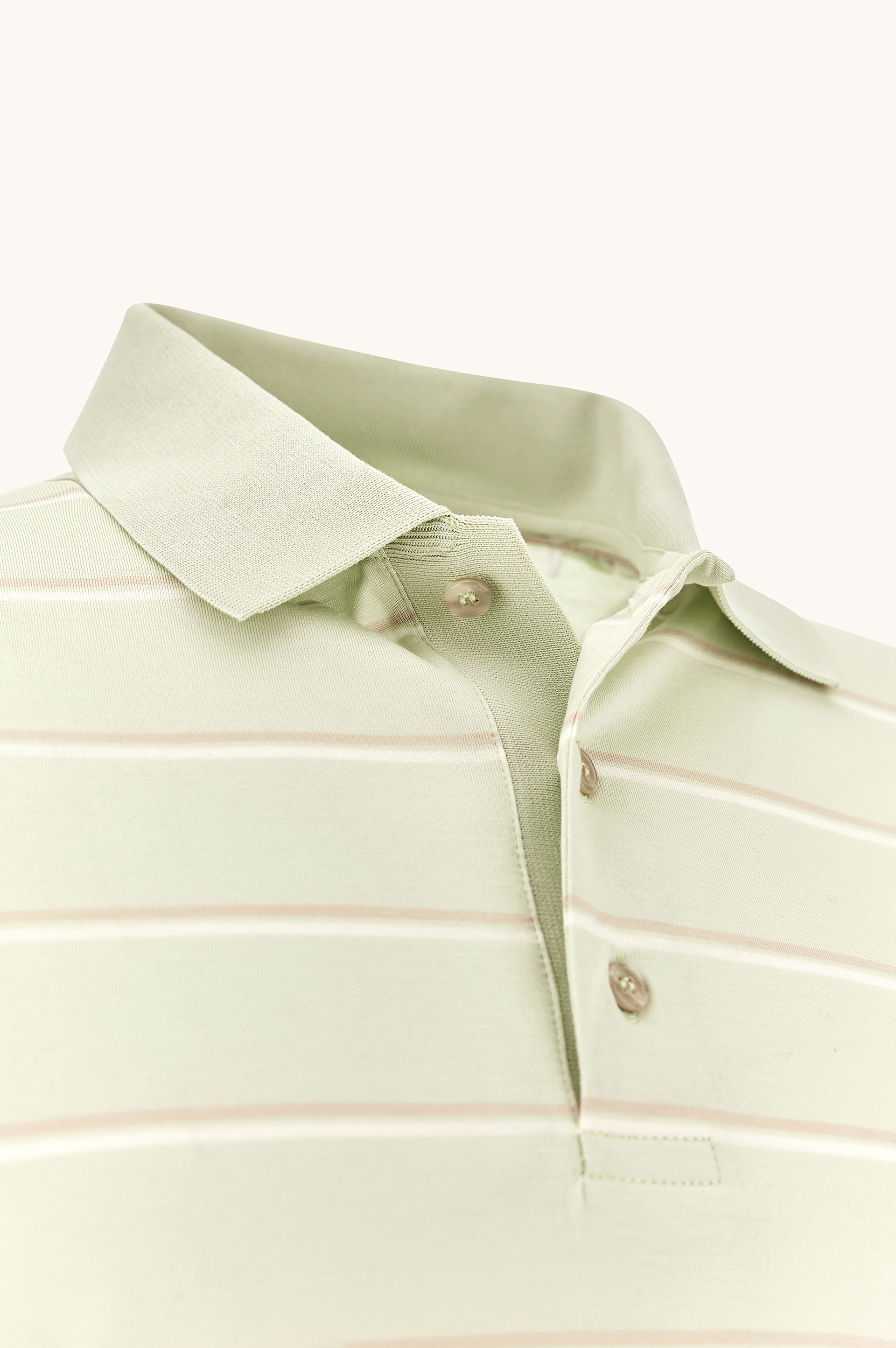 Double mercerised cotton jersey polo with striped pattern image number 6