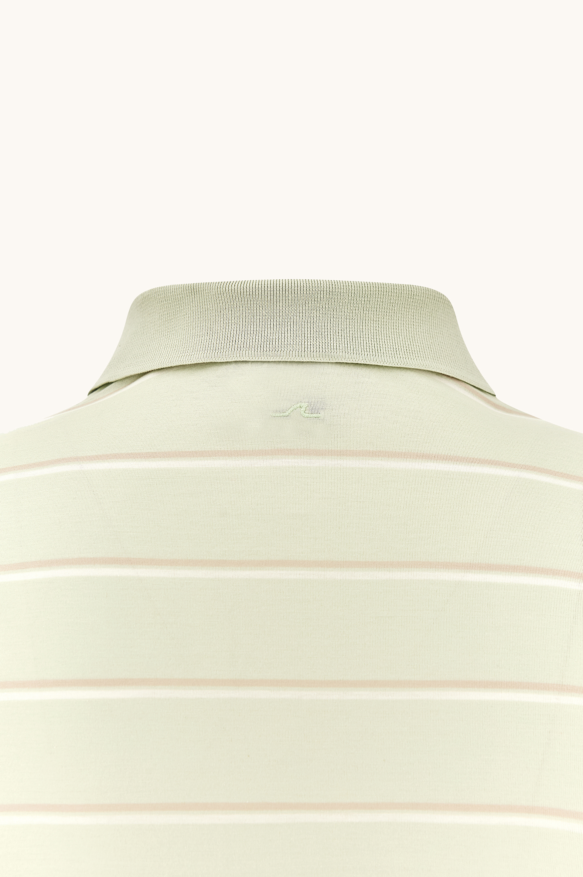 Double mercerised cotton jersey polo with striped pattern image number 7