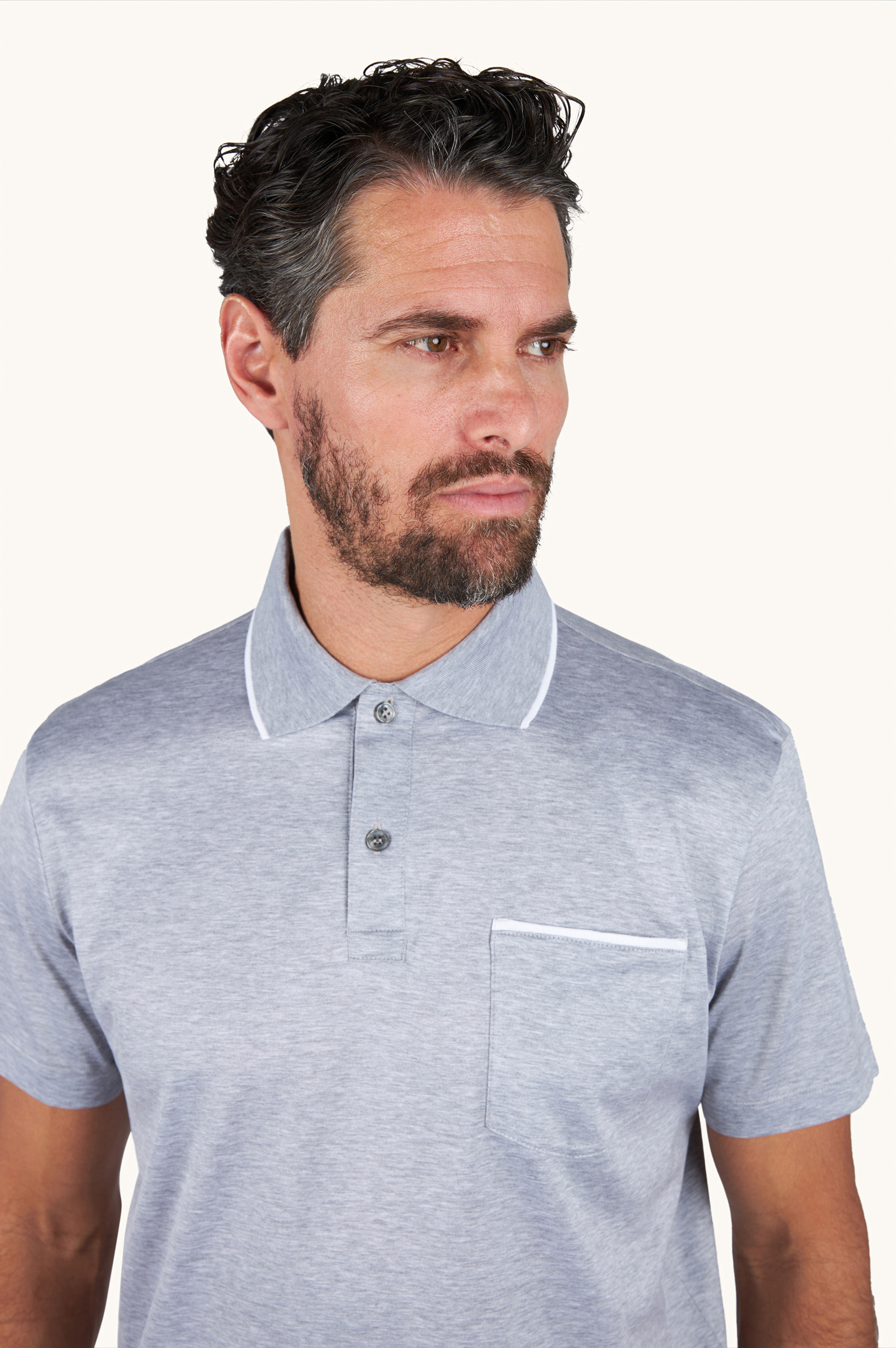 双丝光棉针织口袋 Polo 衫 image number 5