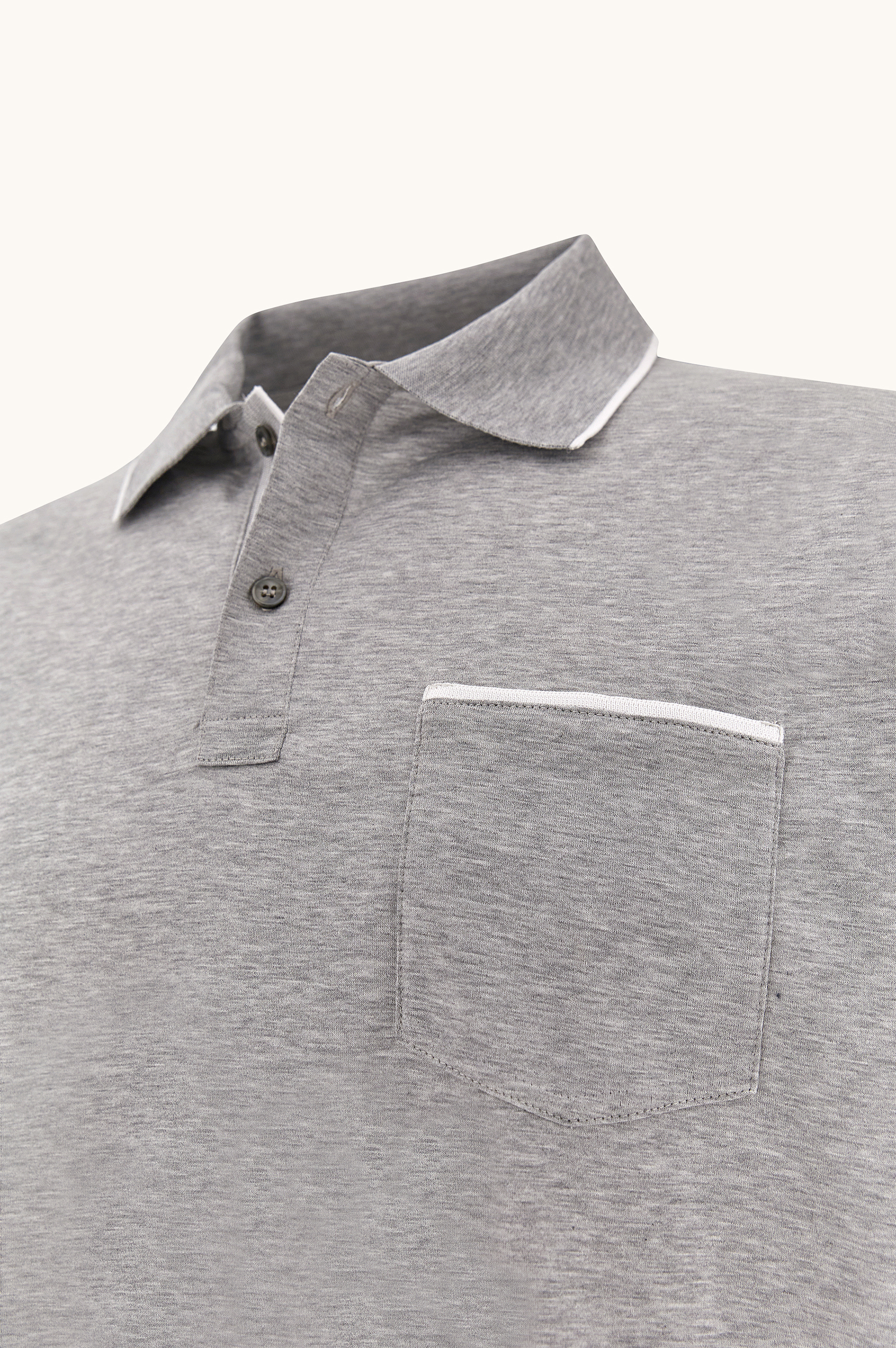 双丝光棉针织口袋 Polo 衫 image number 6