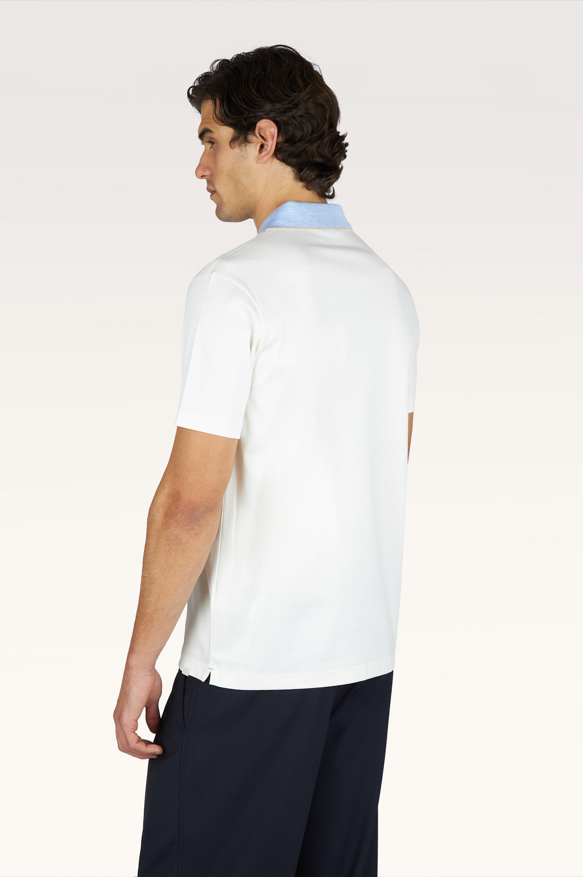 Cotton Aqua Touch polo with striped detail image number 2