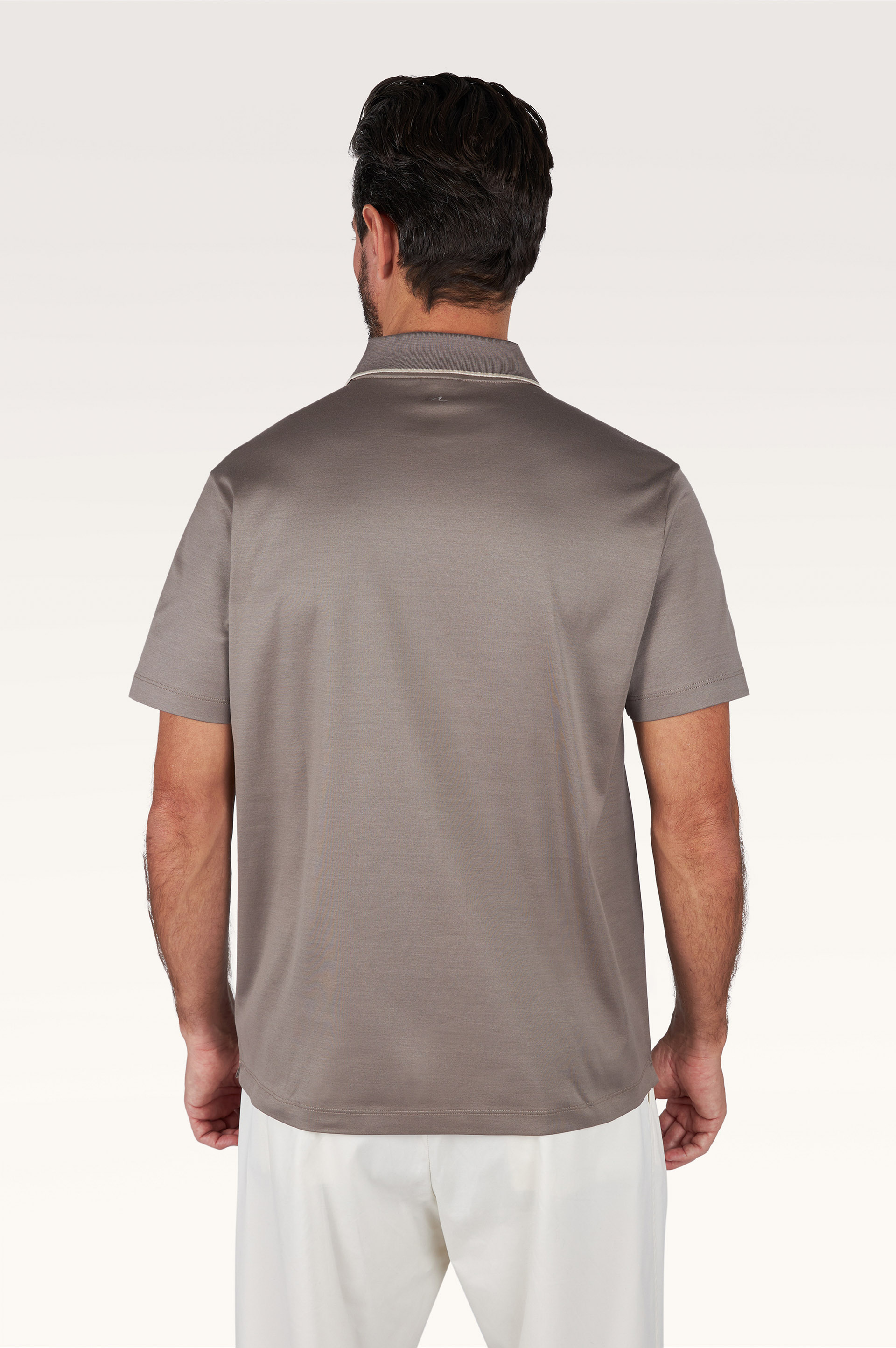 Cotton Aqua Touch polo with striped detail image number 2