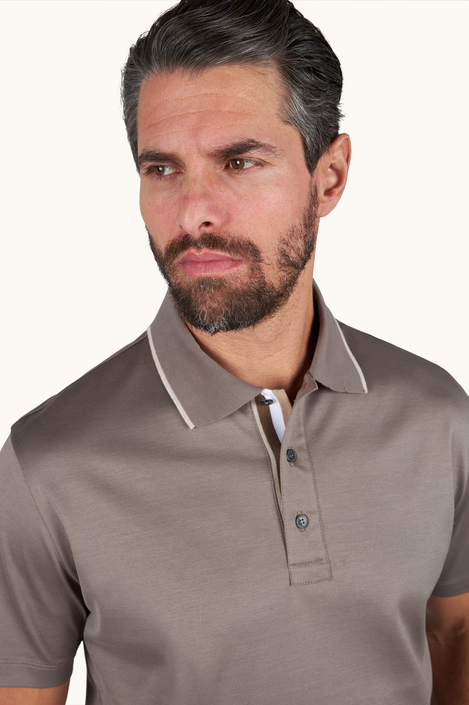 Cotton Aqua Touch polo with striped detail image number 3
