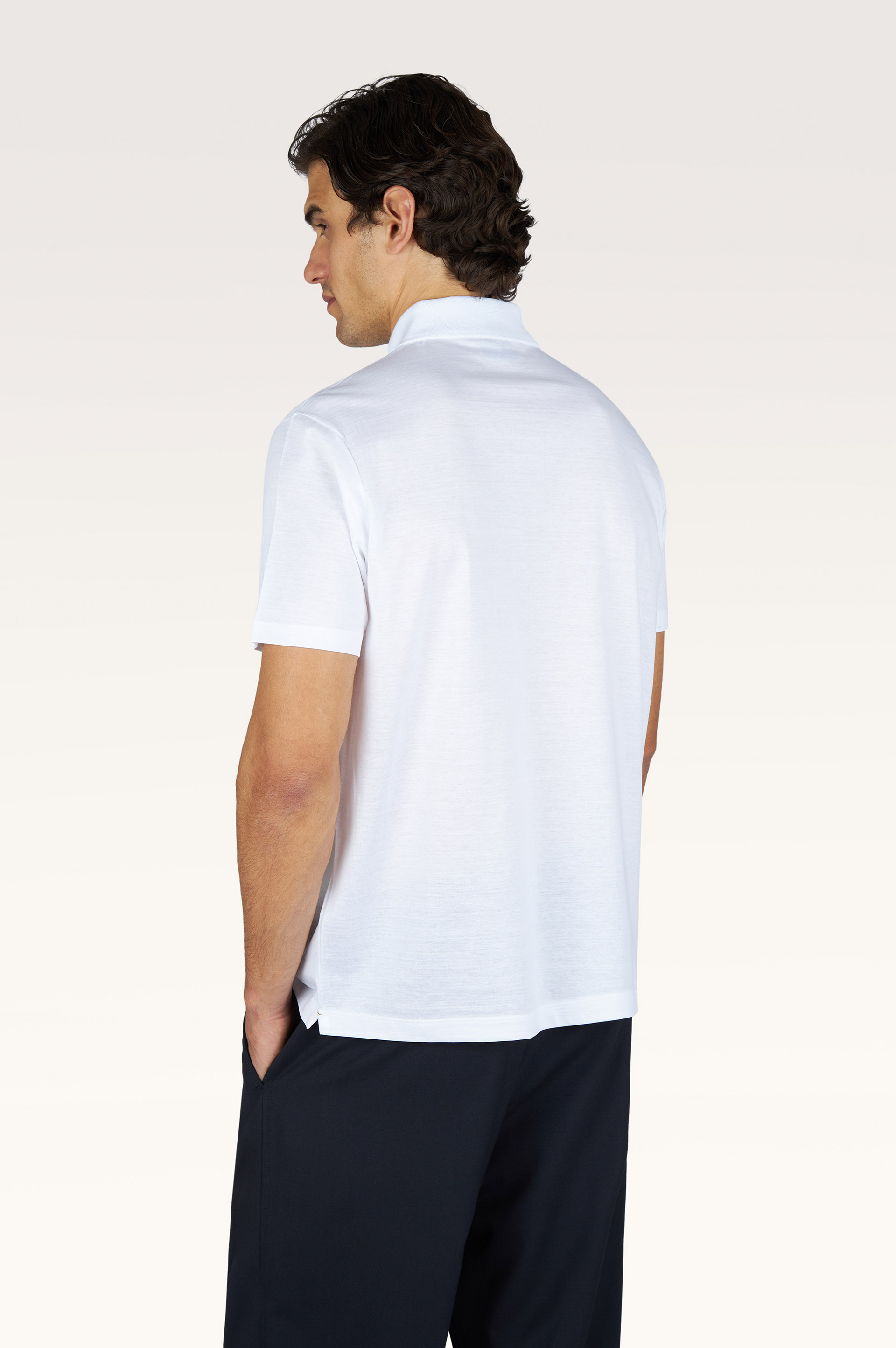 Polo in double mercerised cotton jersey image number 2