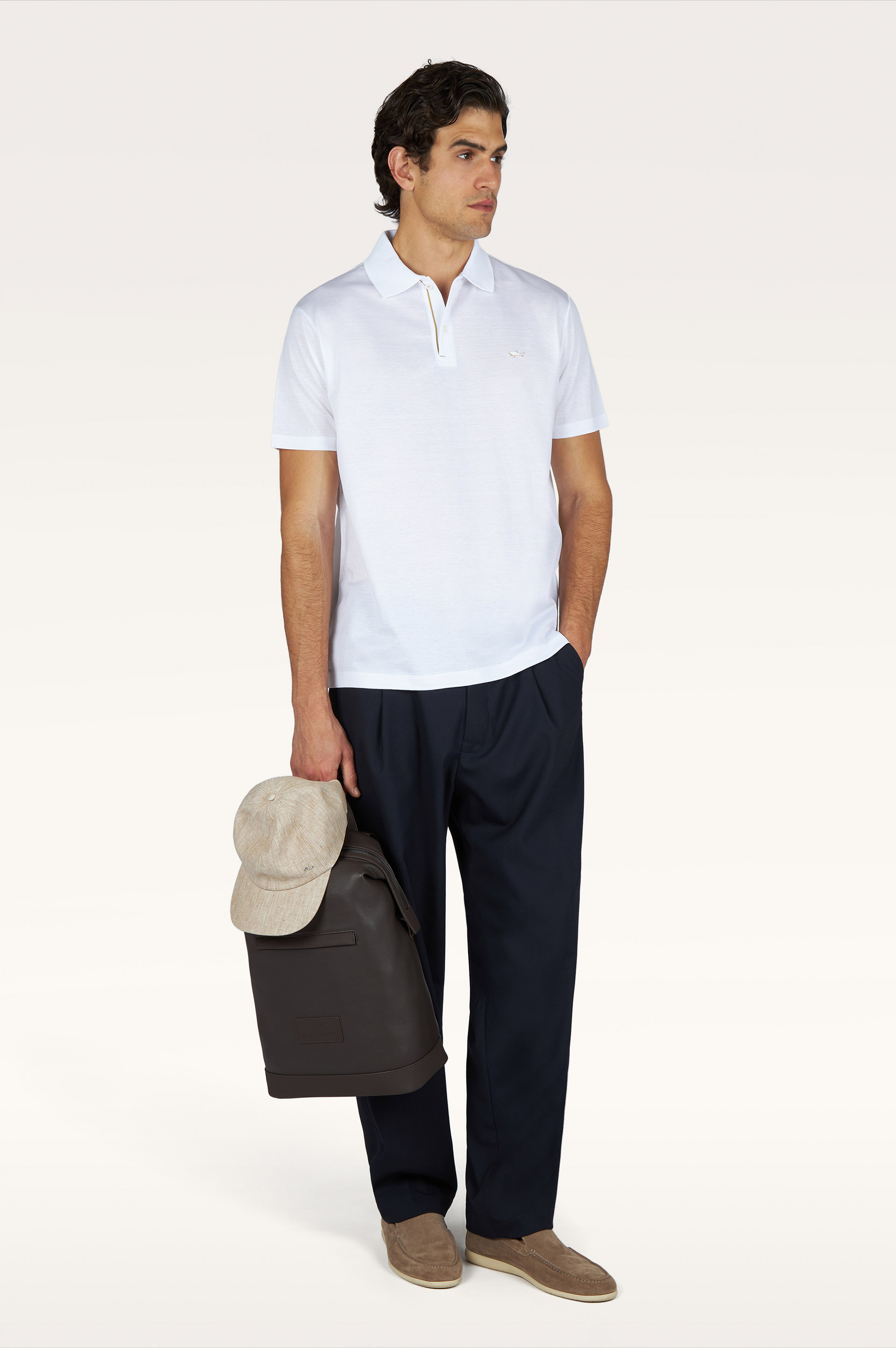 Polo in double mercerised cotton jersey image number 1