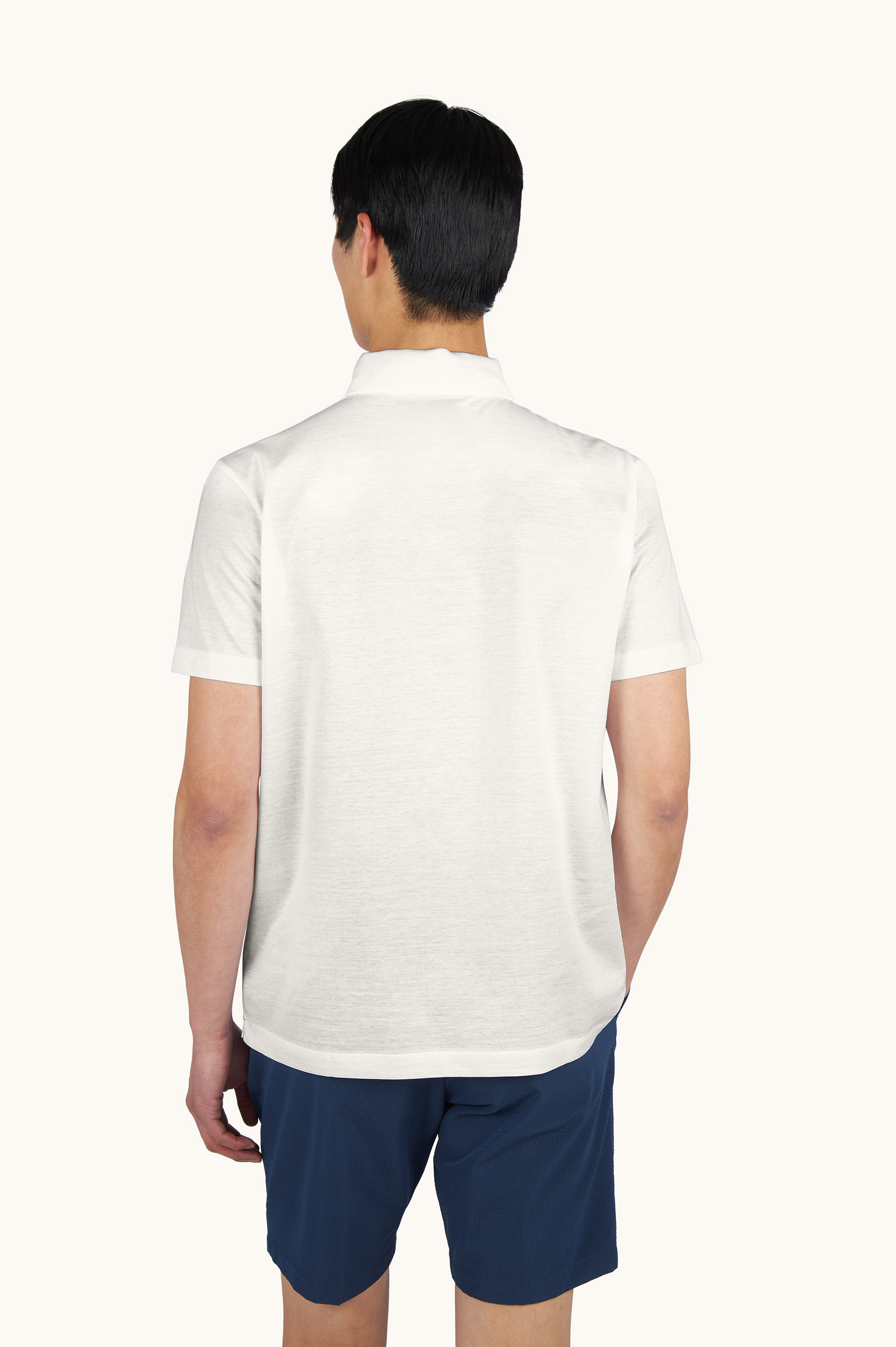 Polo with zip in double mercerised cotton jersey image number 3