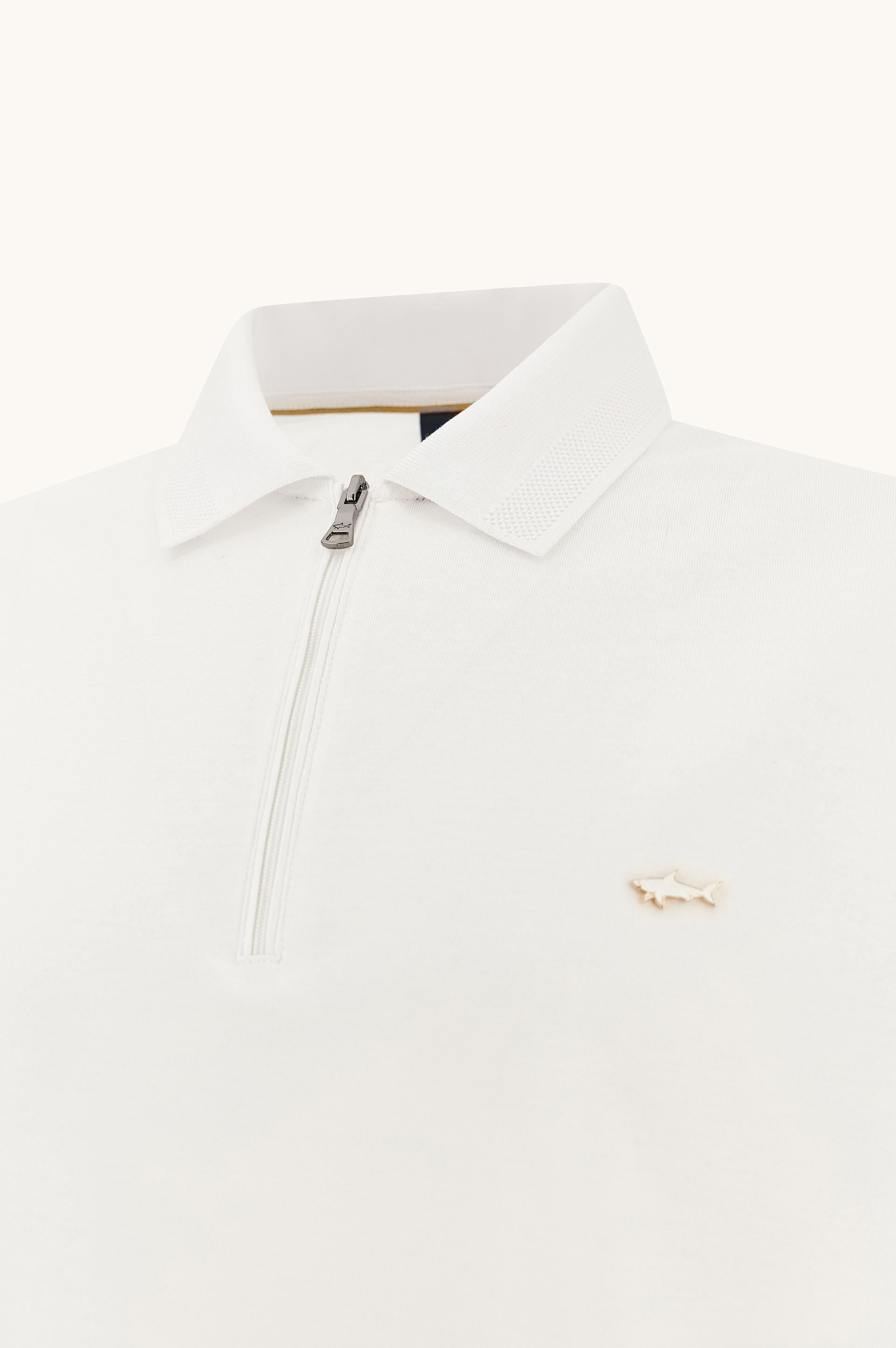 Polo with zip in double mercerised cotton jersey image number 5