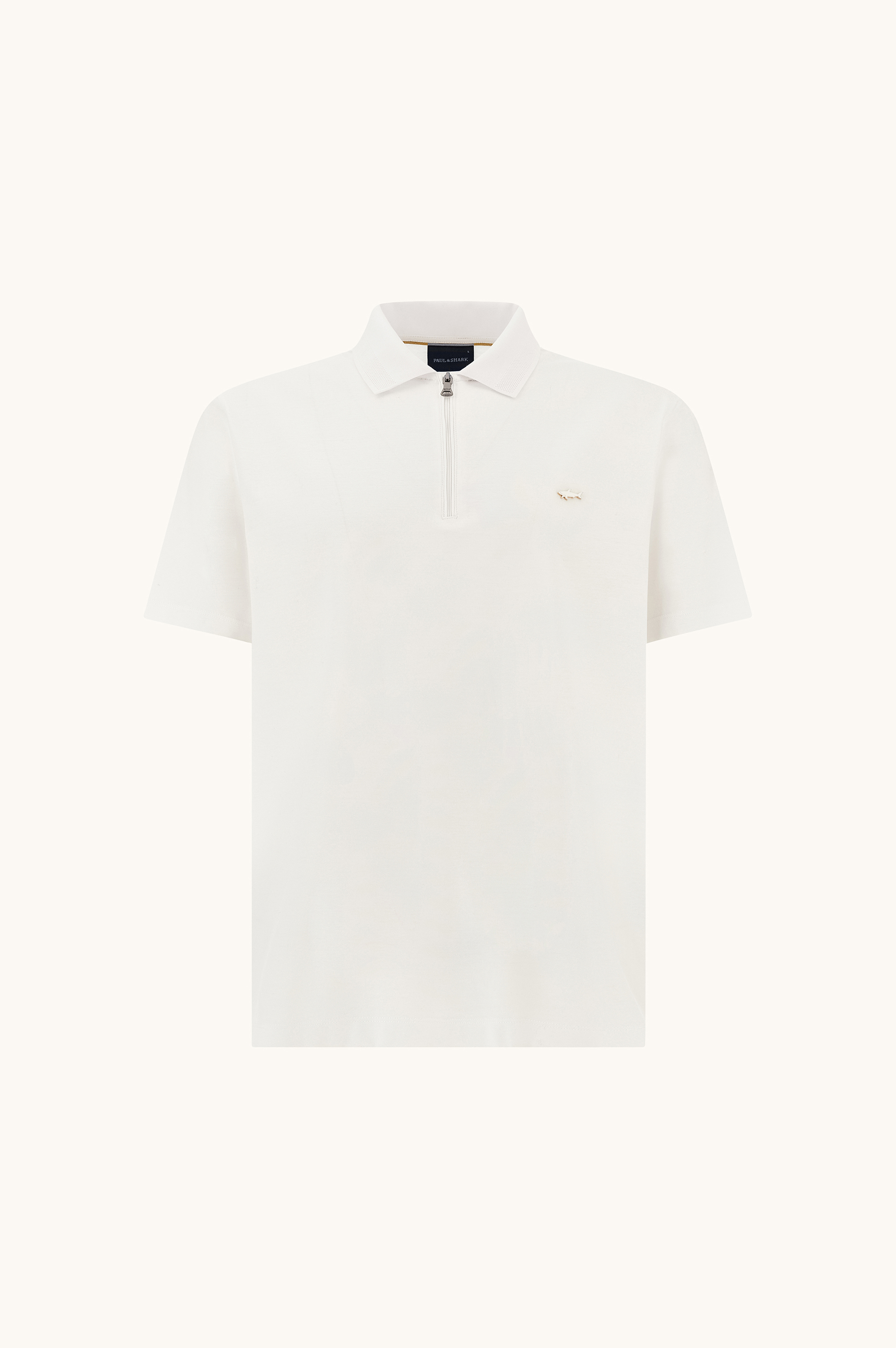 Polo with zip in double mercerised cotton jersey image number 1