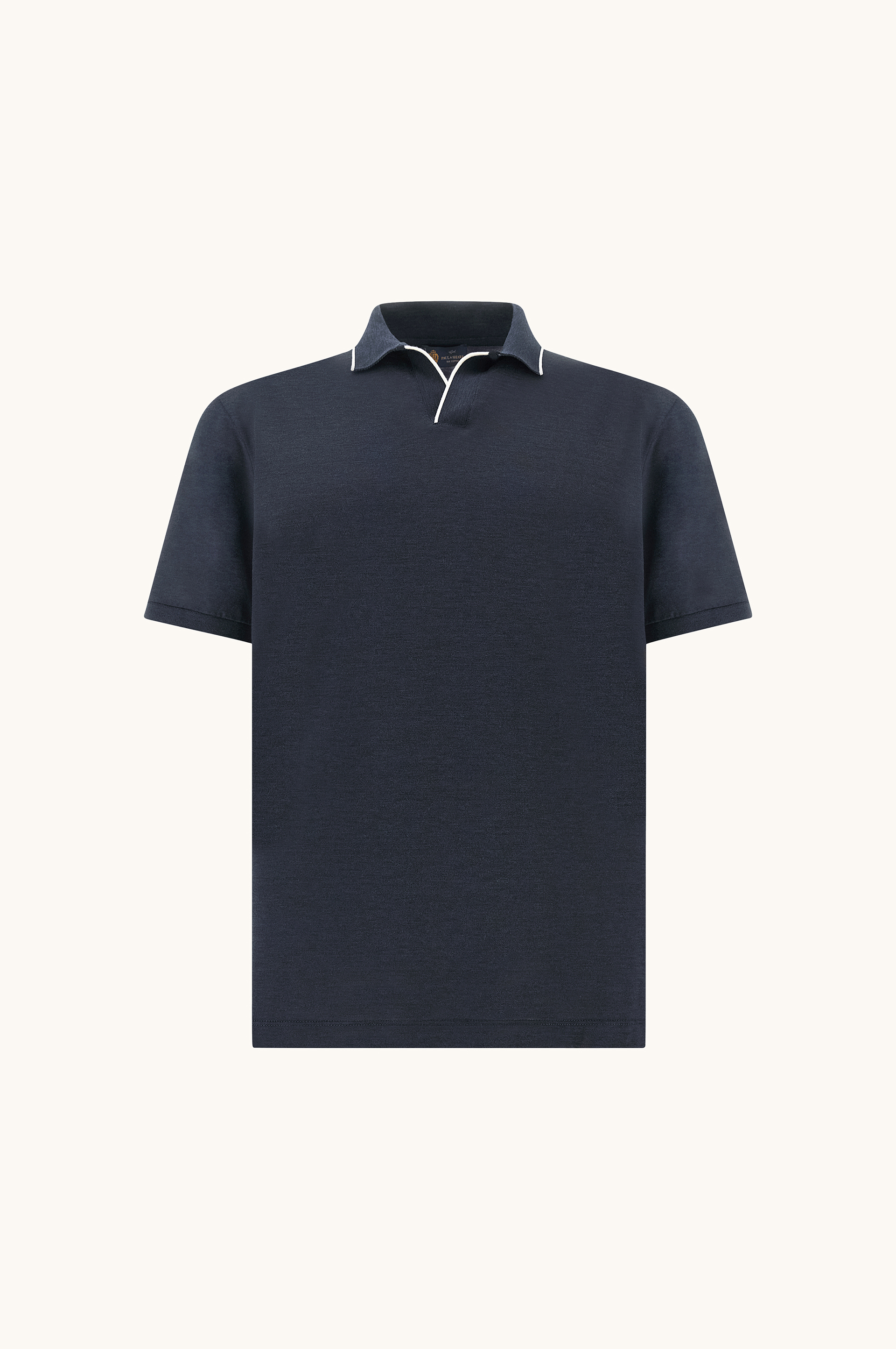Polo de algod&oacute;n y seda con cuello abierto image number 0