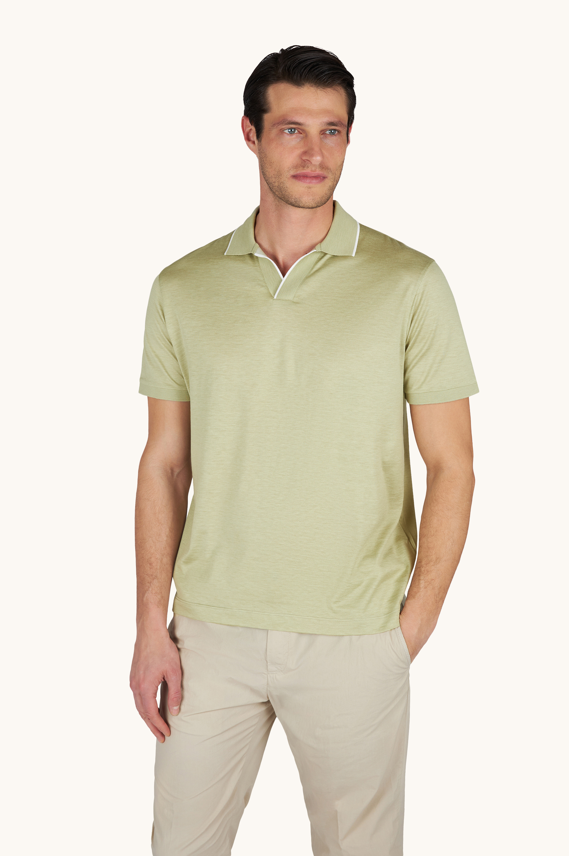 棉丝开领 Polo衫 image number 0