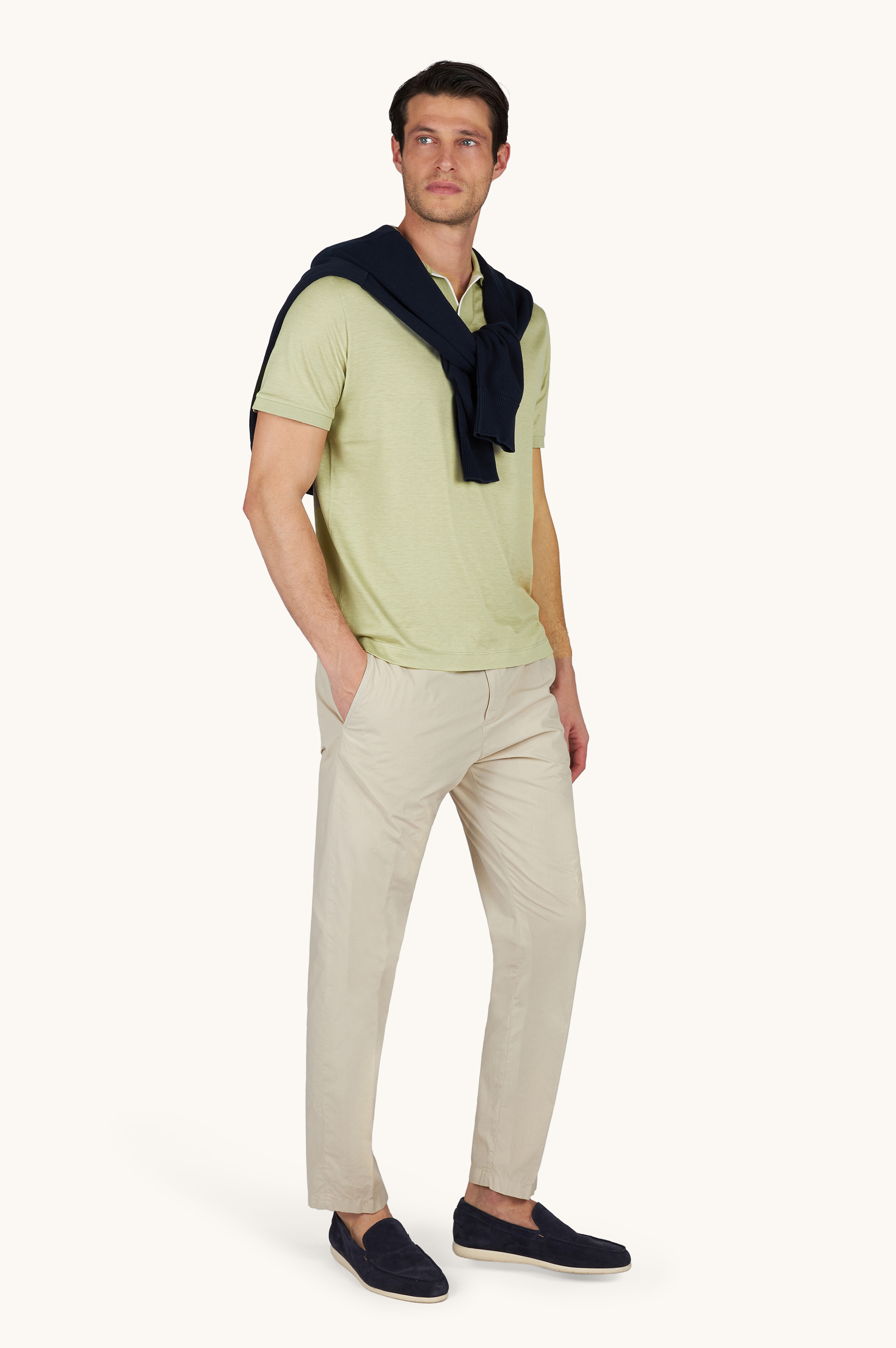 棉丝开领 Polo衫 image number 2