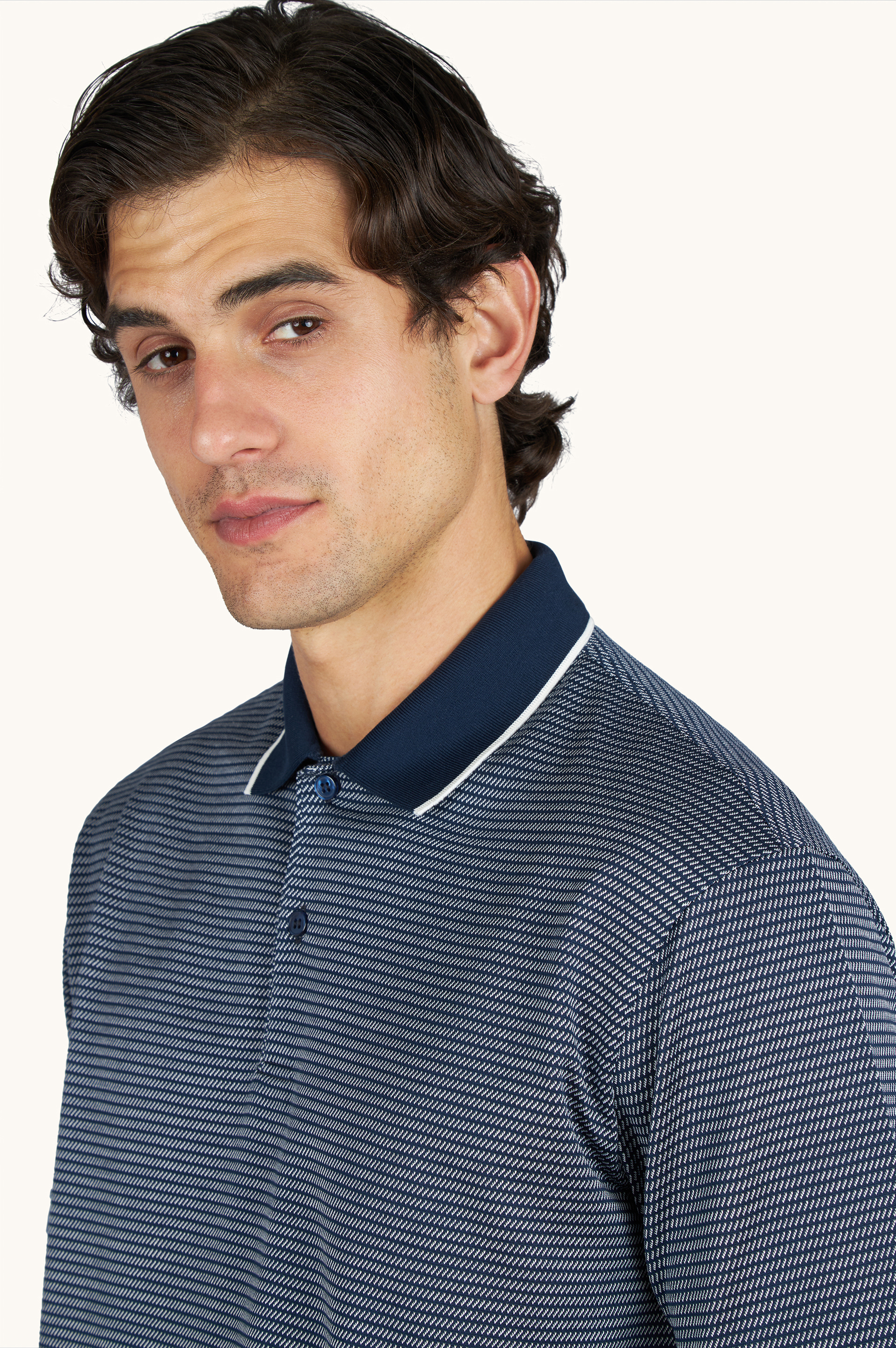 双丝光棉针织 Polo衫 image number 4