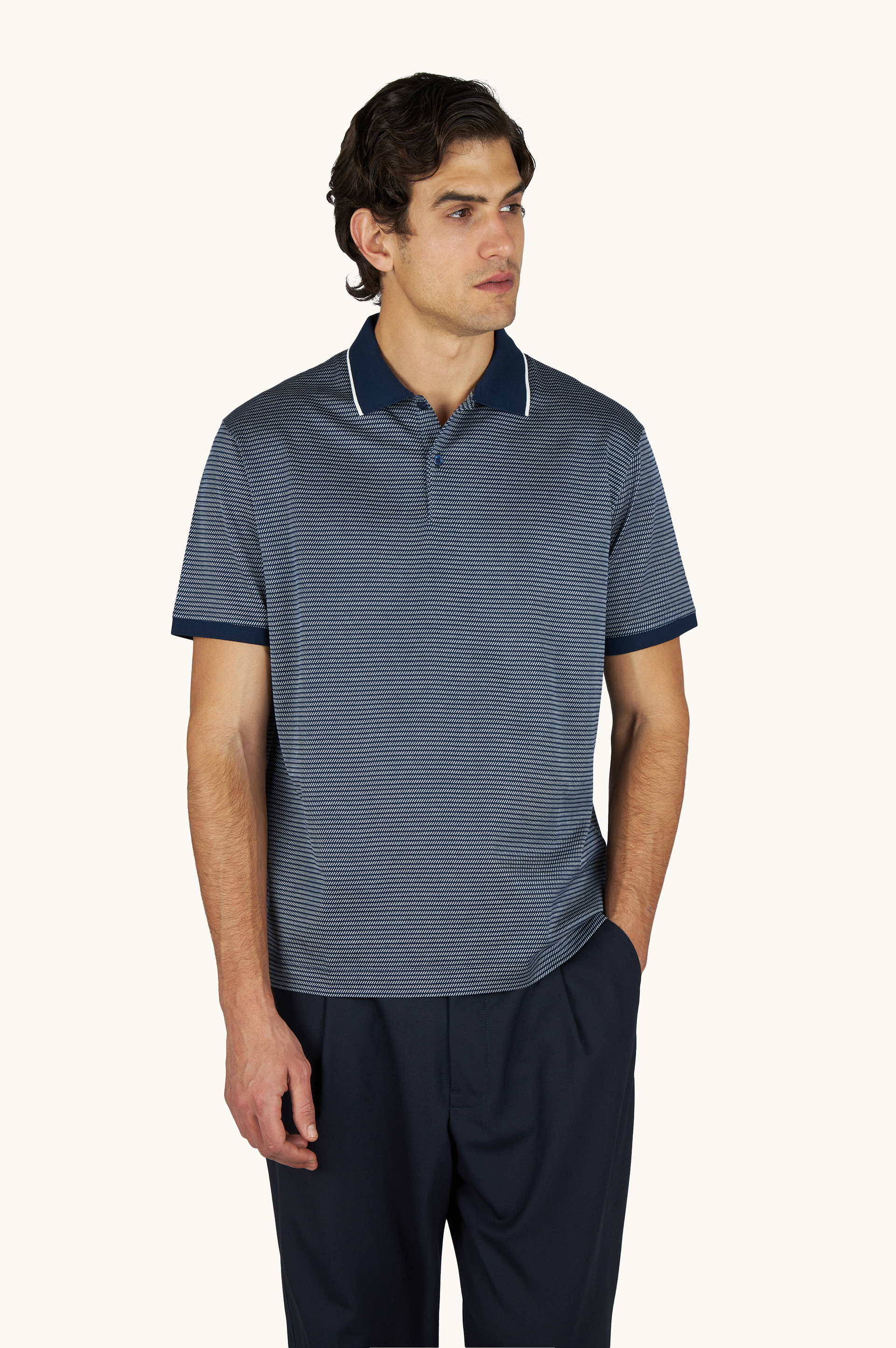 双丝光棉针织 Polo衫 image number 0