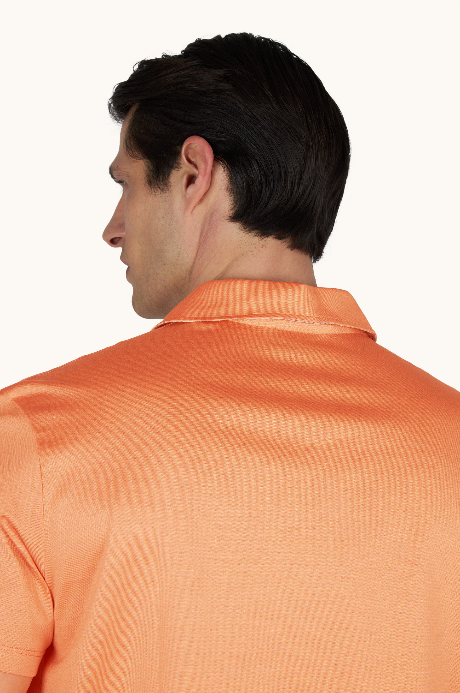 Polo shirt in cotton jersey with linen details image number 5