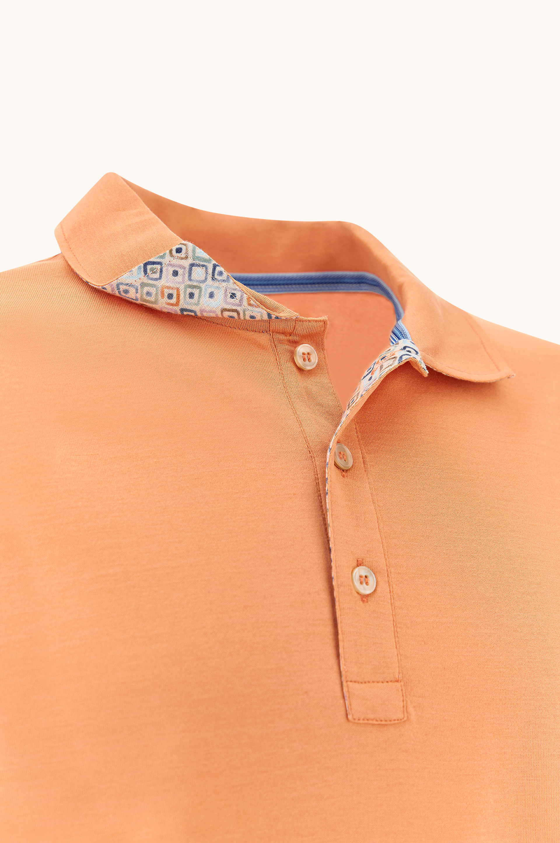 Polo shirt in cotton jersey with linen details image number 6