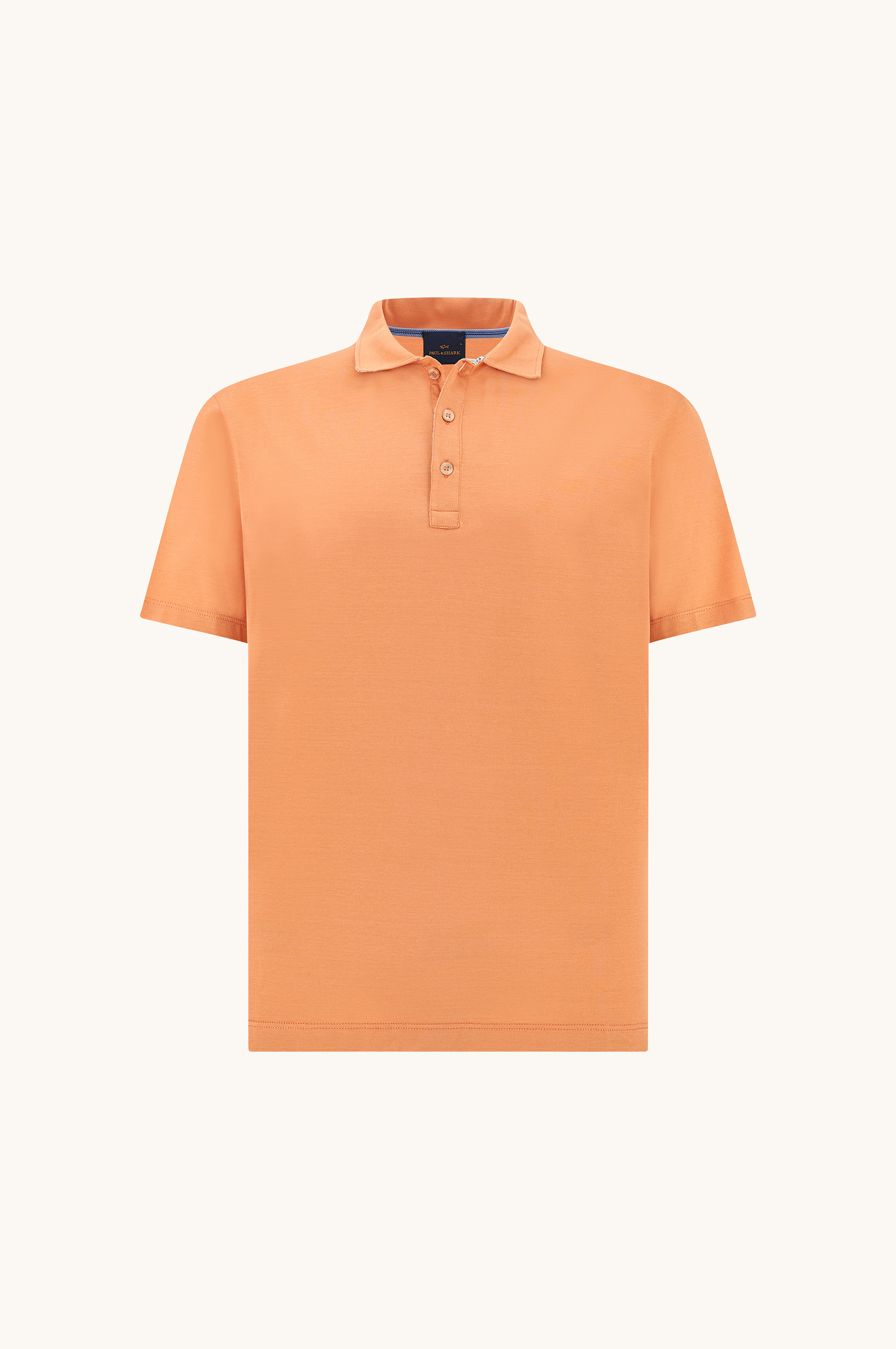 Polo shirt in cotton jersey with linen details image number 1