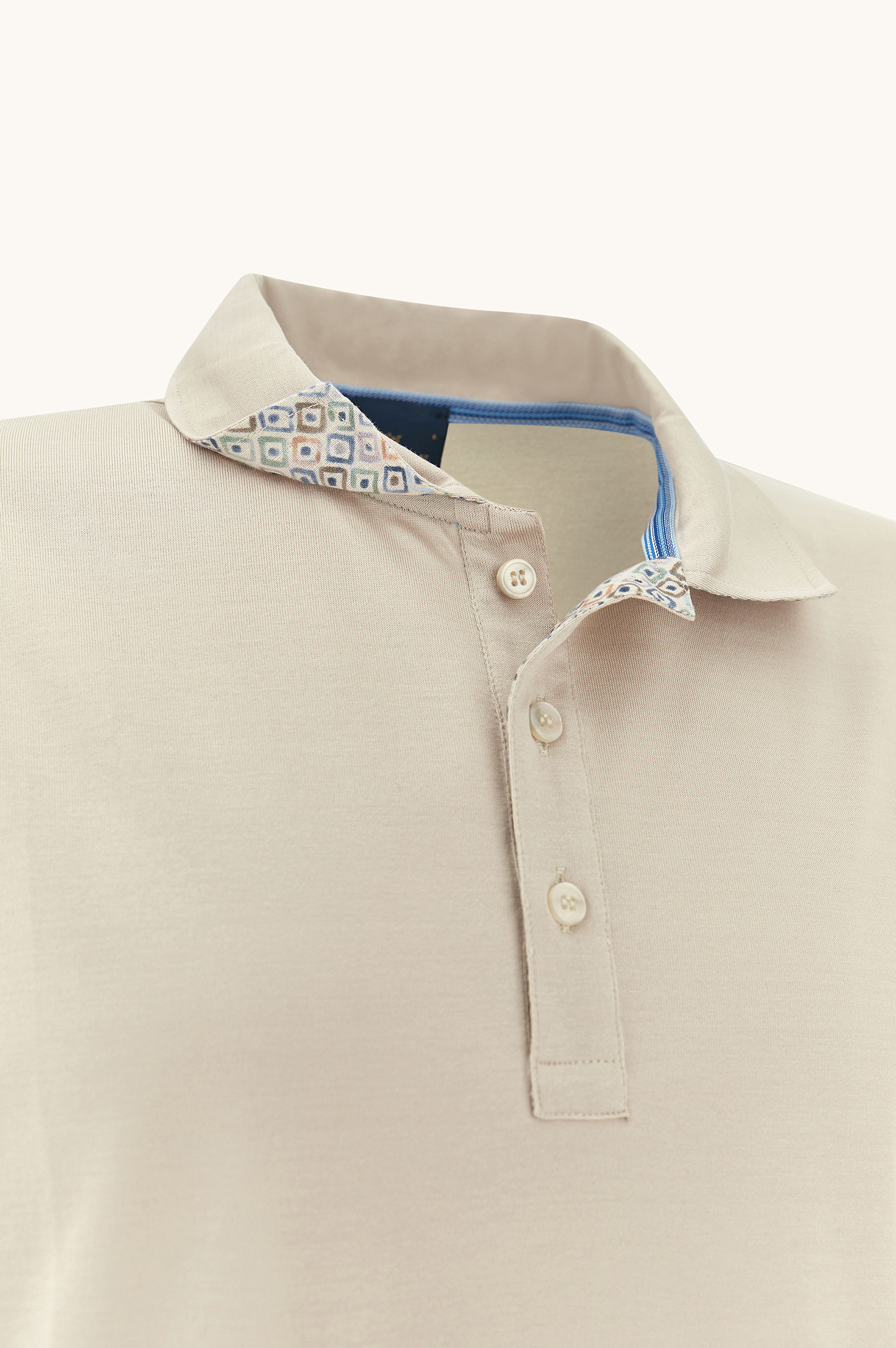 Polo shirt in cotton jersey with linen details image number 6