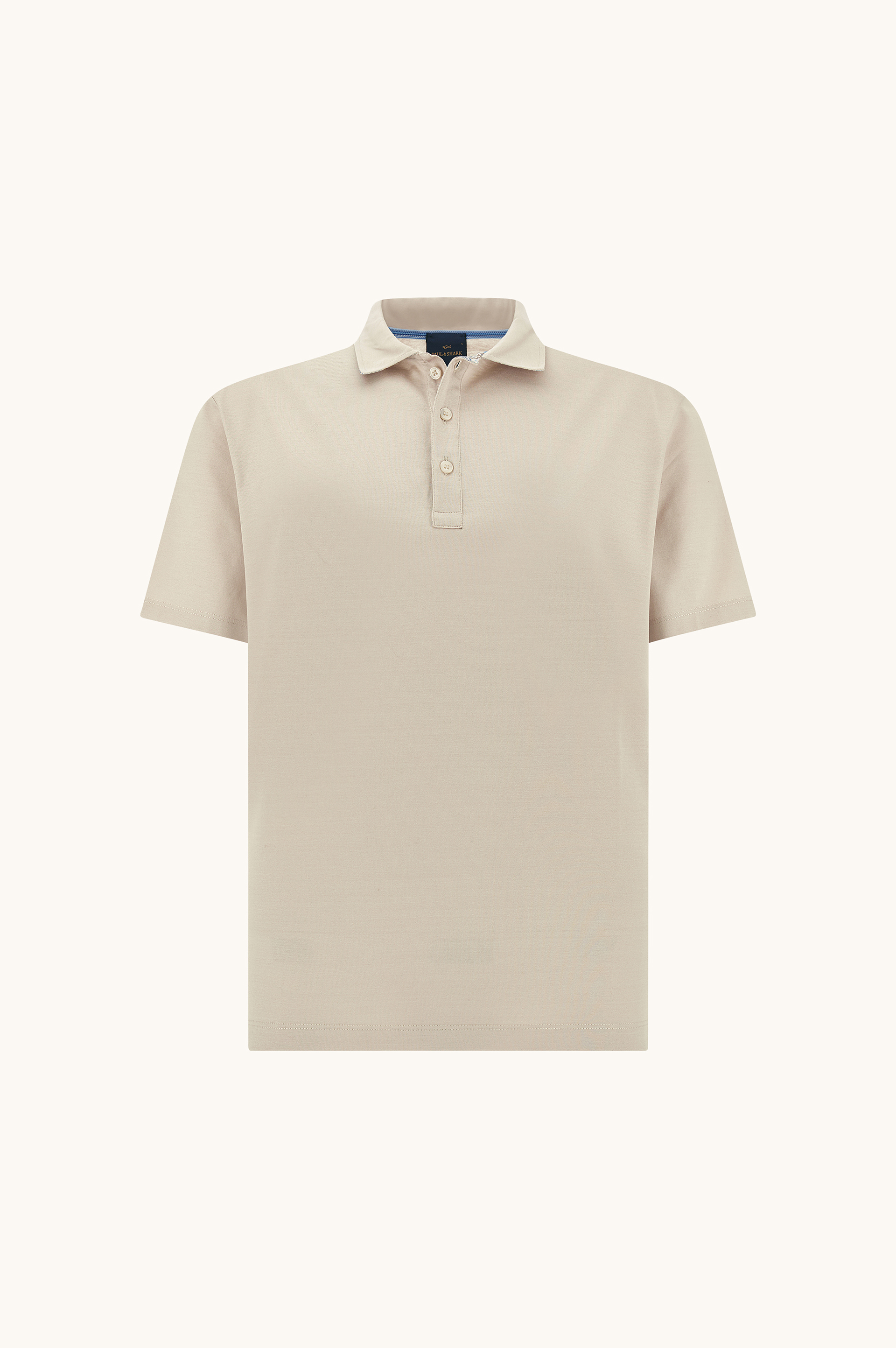 Polo shirt in cotton jersey with linen details image number 1