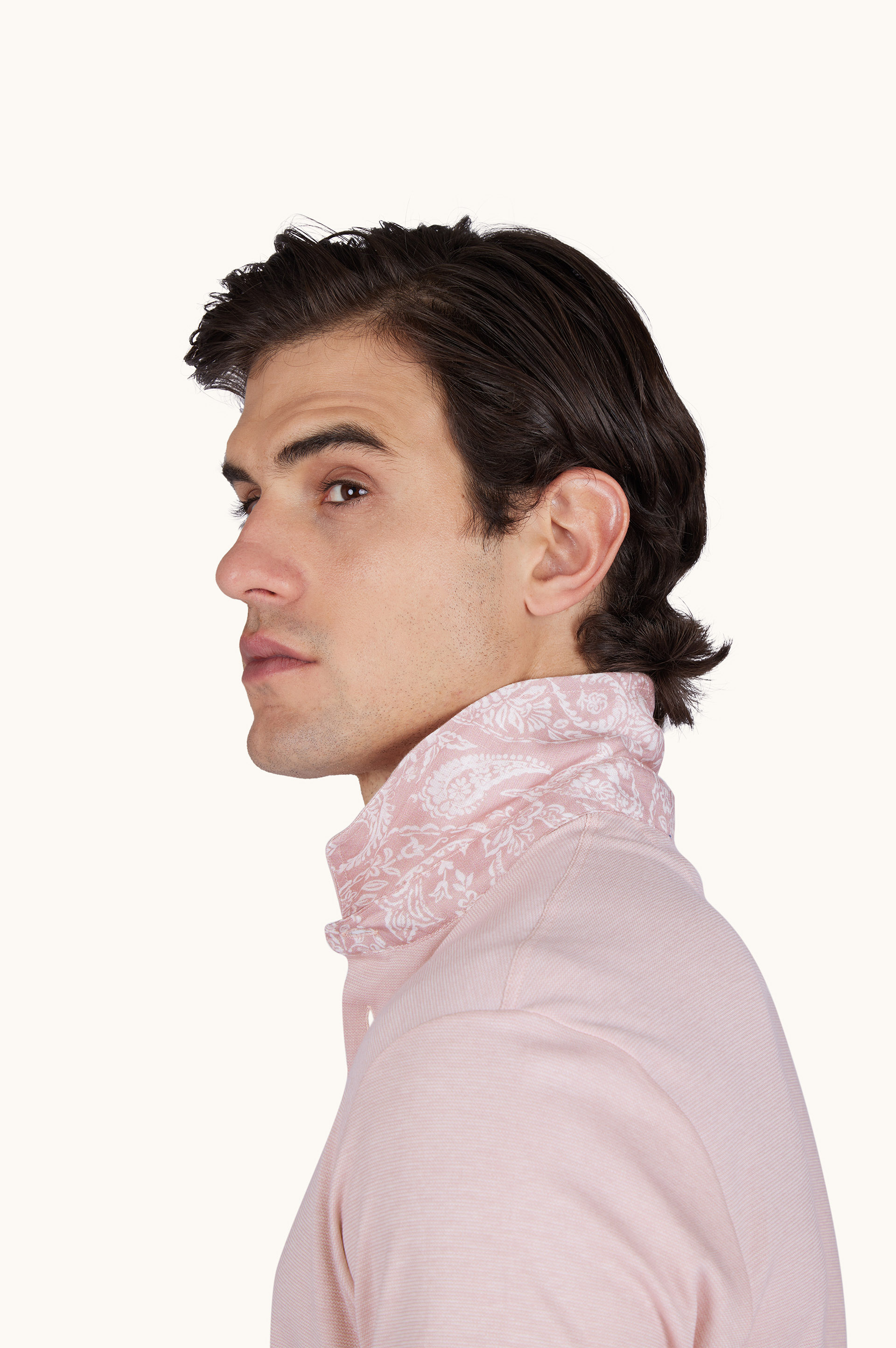 X-Soft polo shirt in cotton interlock with linen details image number 5