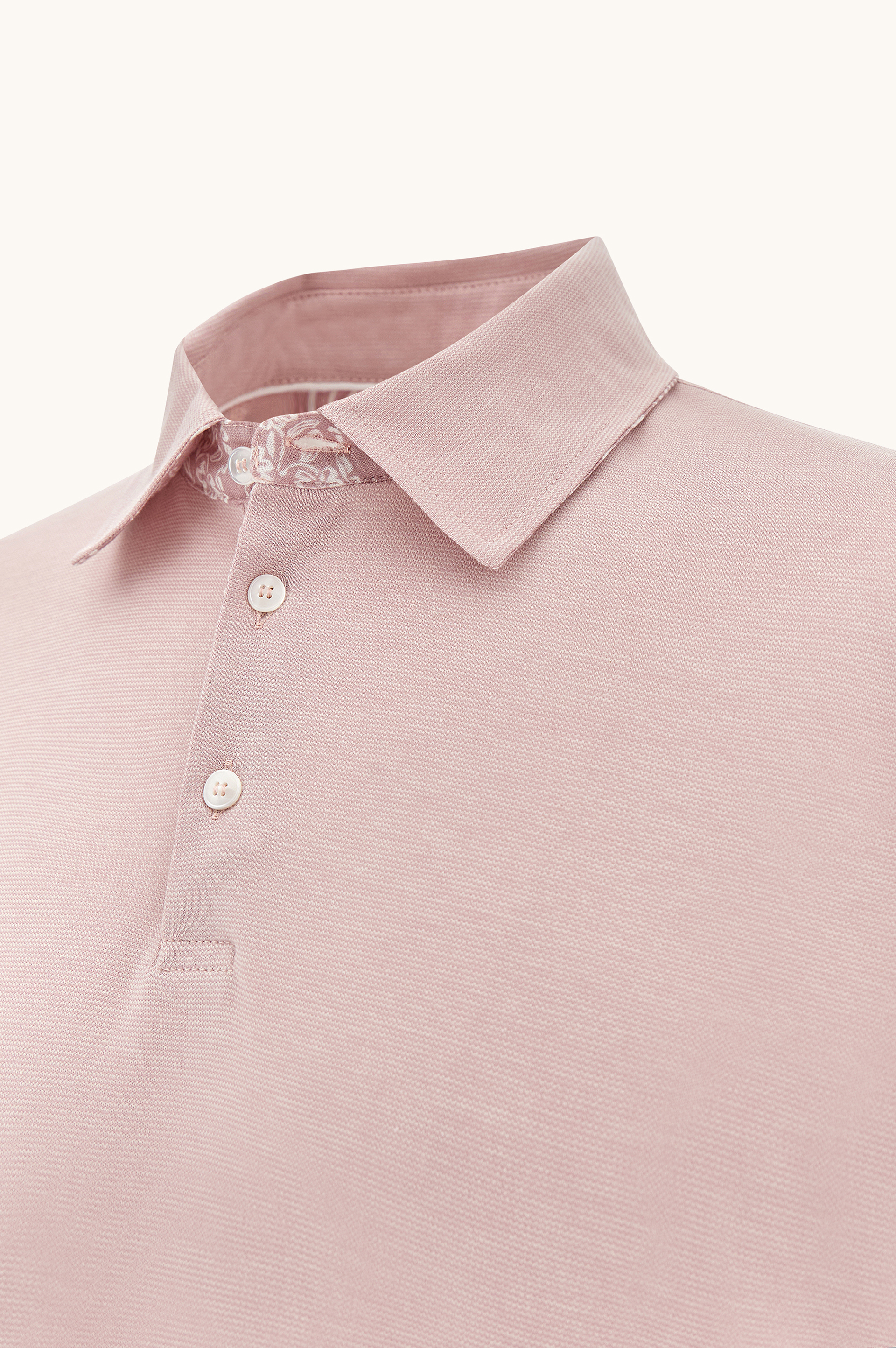 X-Soft polo shirt in cotton interlock with linen details image number 7