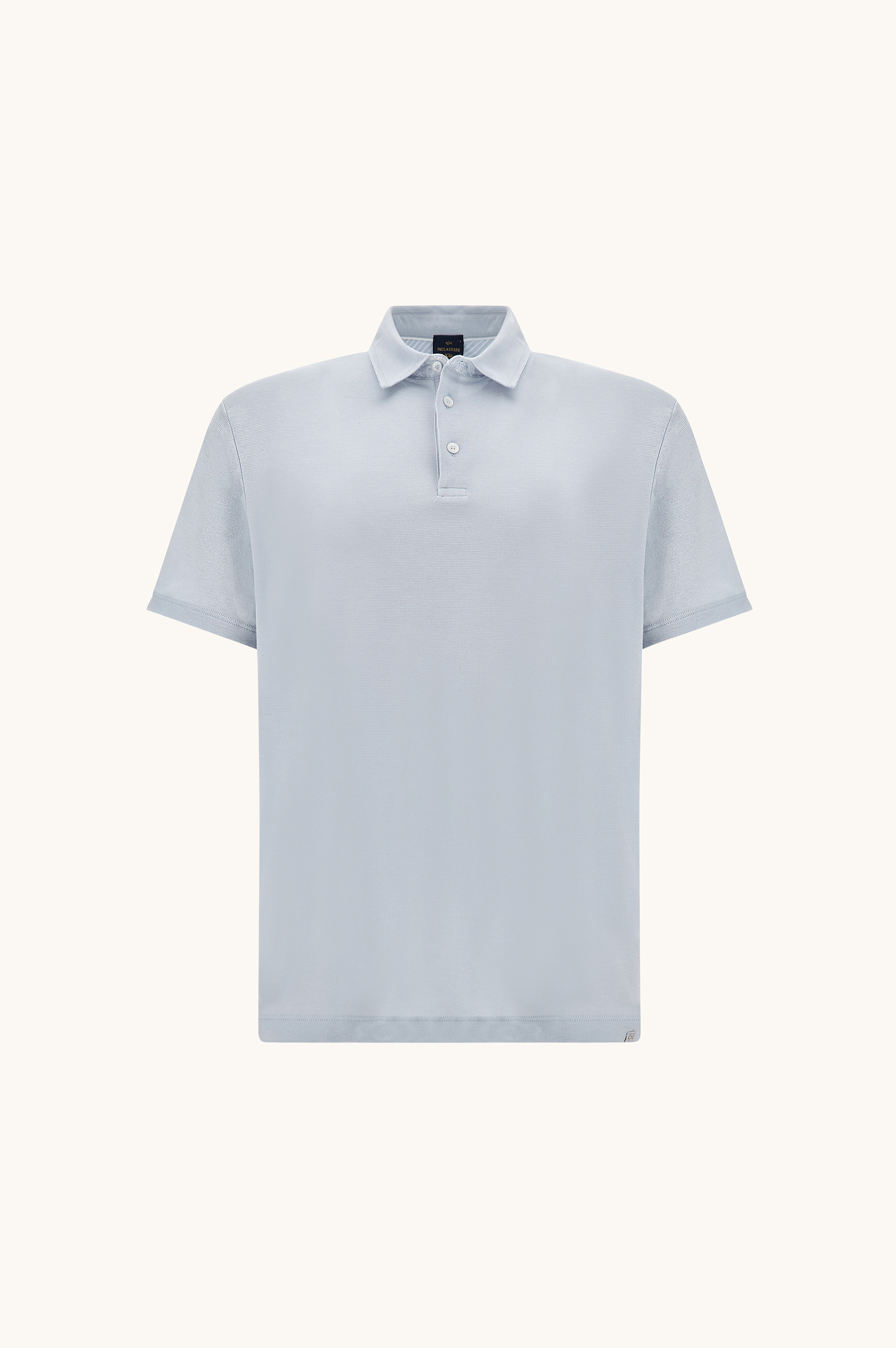 X-Soft polo shirt in cotton interlock with linen details image number 1