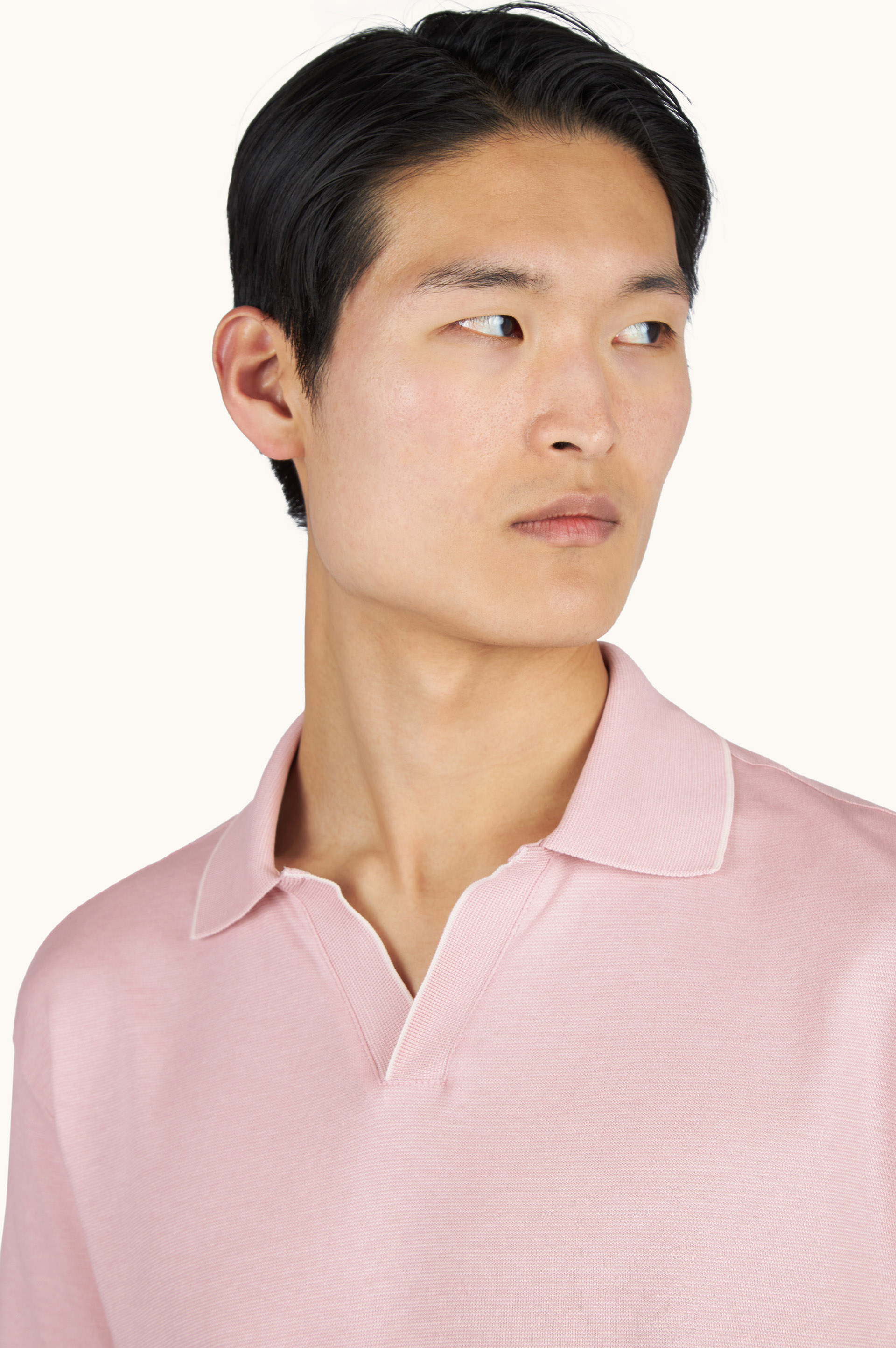 X-Soft open‑collar polo shirt in cotton interlock image number 4