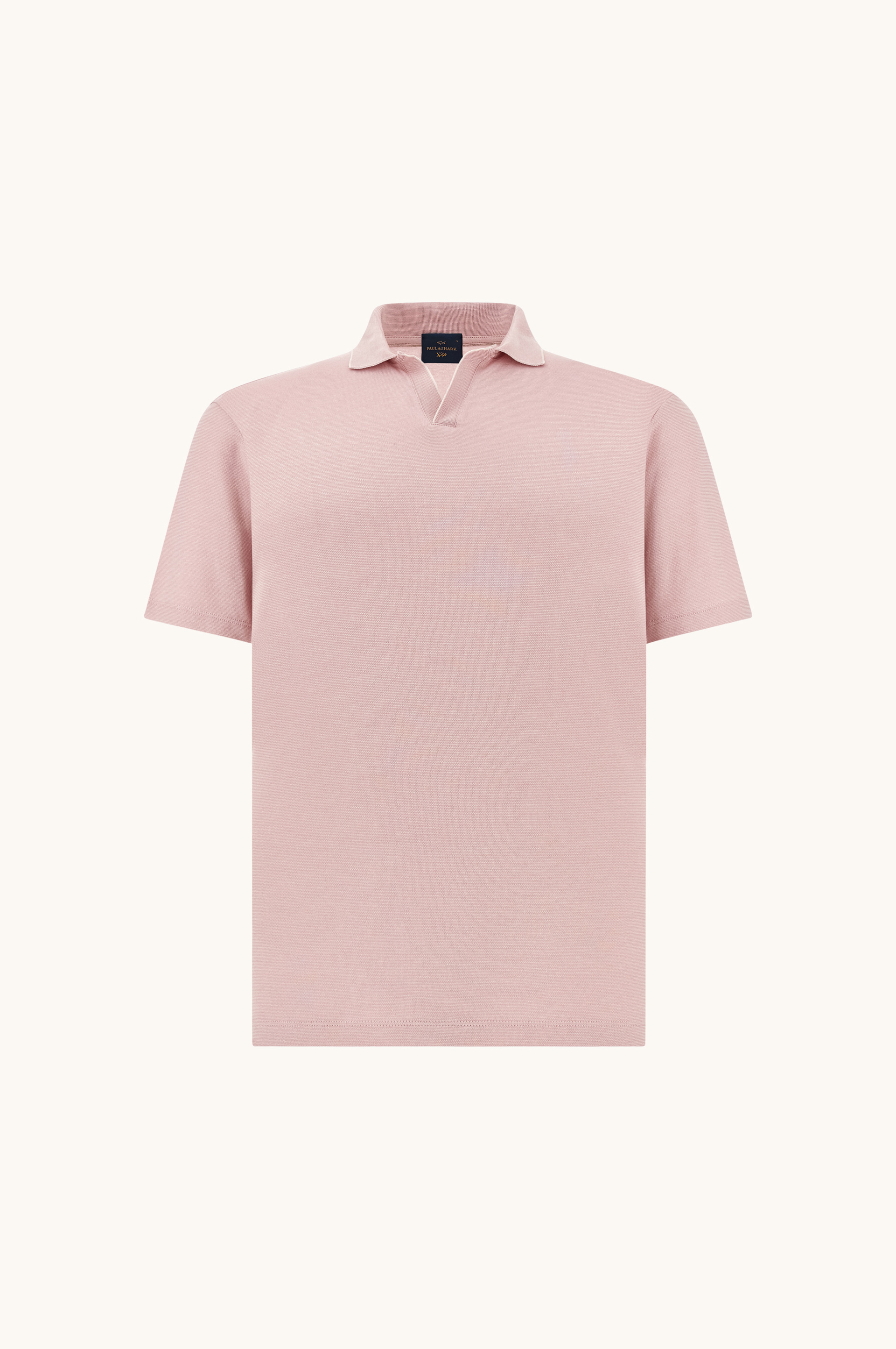 X-Soft open‑collar polo shirt in cotton interlock image number 1