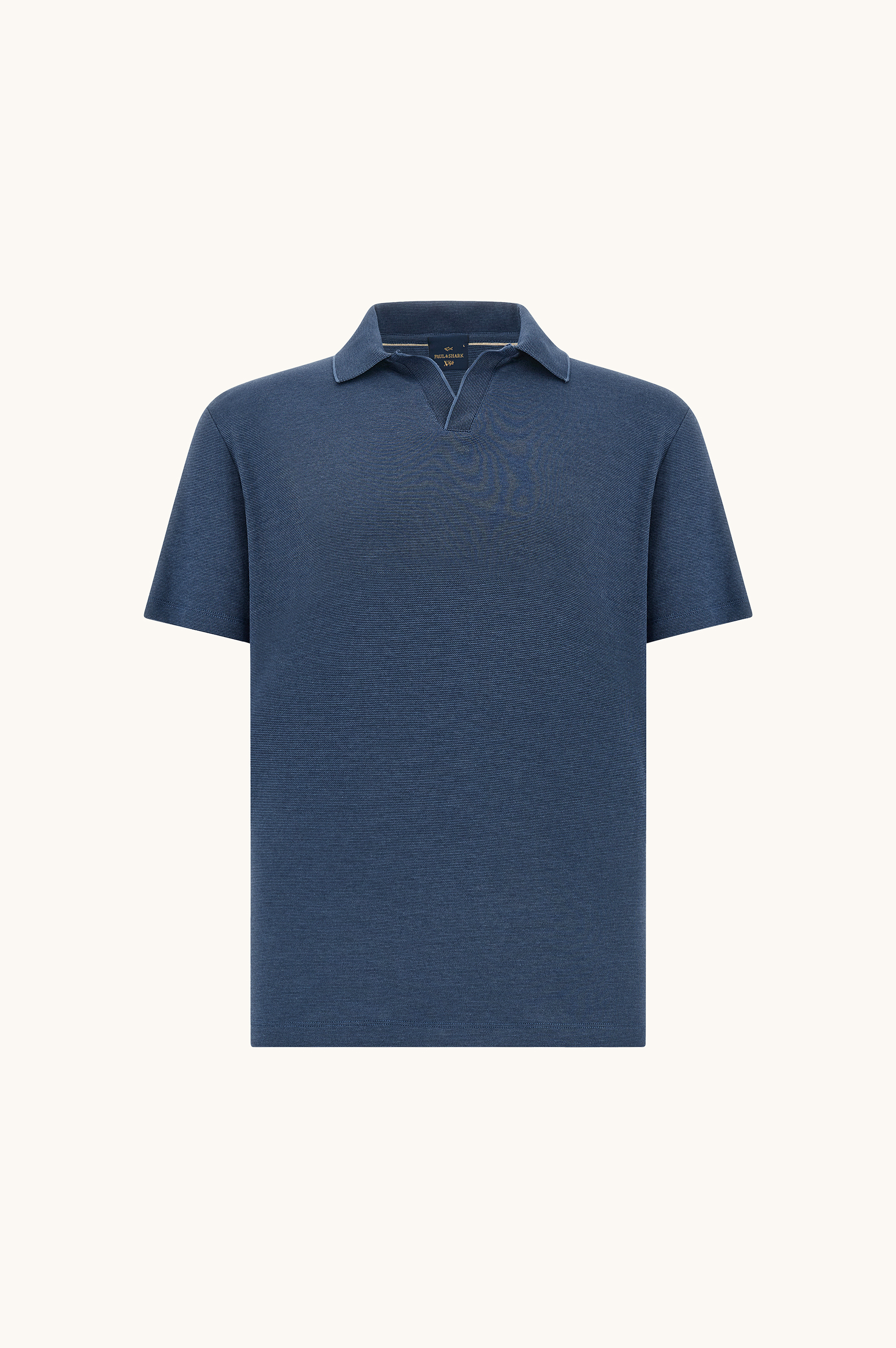 X-Soft open‑collar polo shirt in cotton interlock image number 1