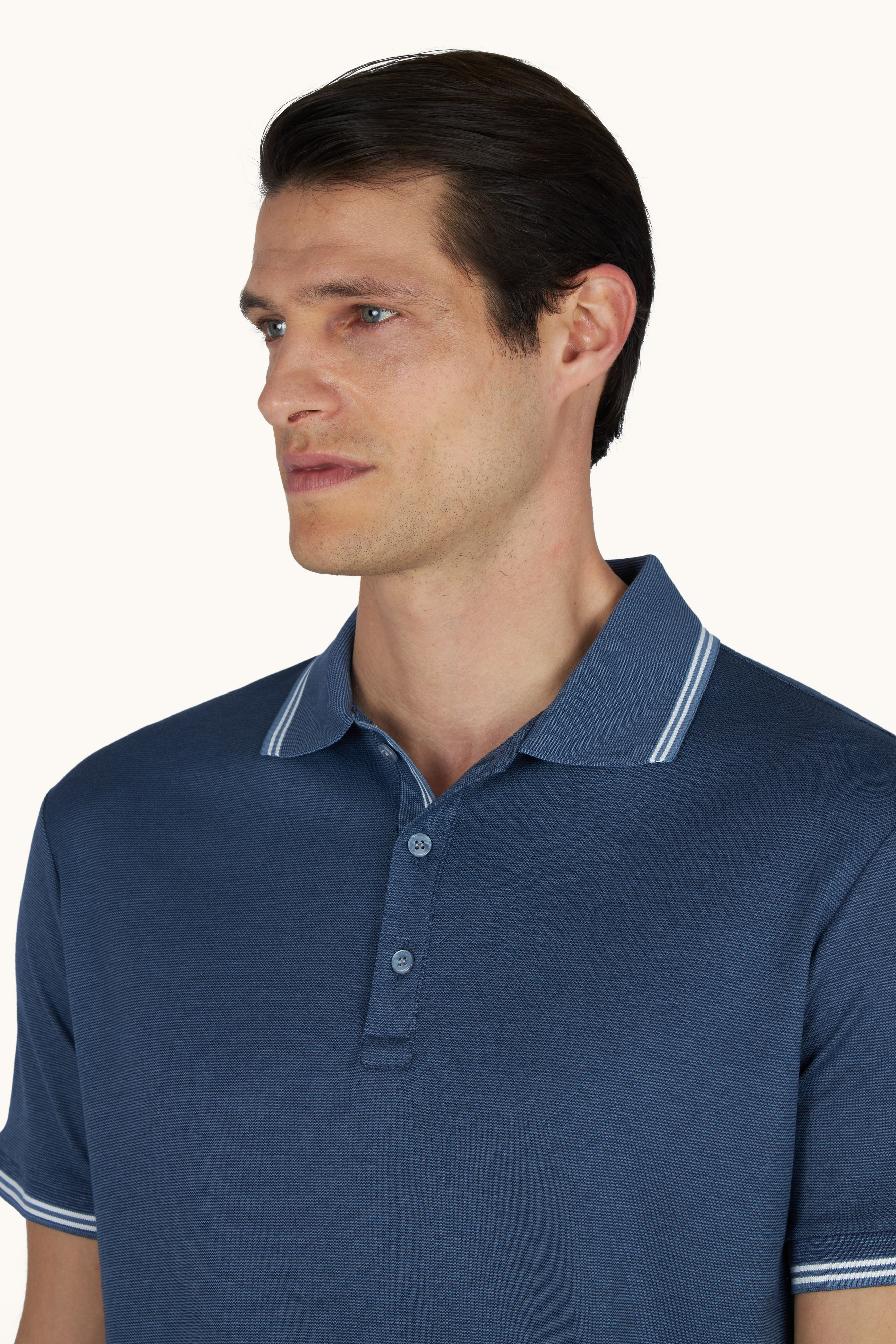 X-Soft polo shirt in cotton interlock image number 3