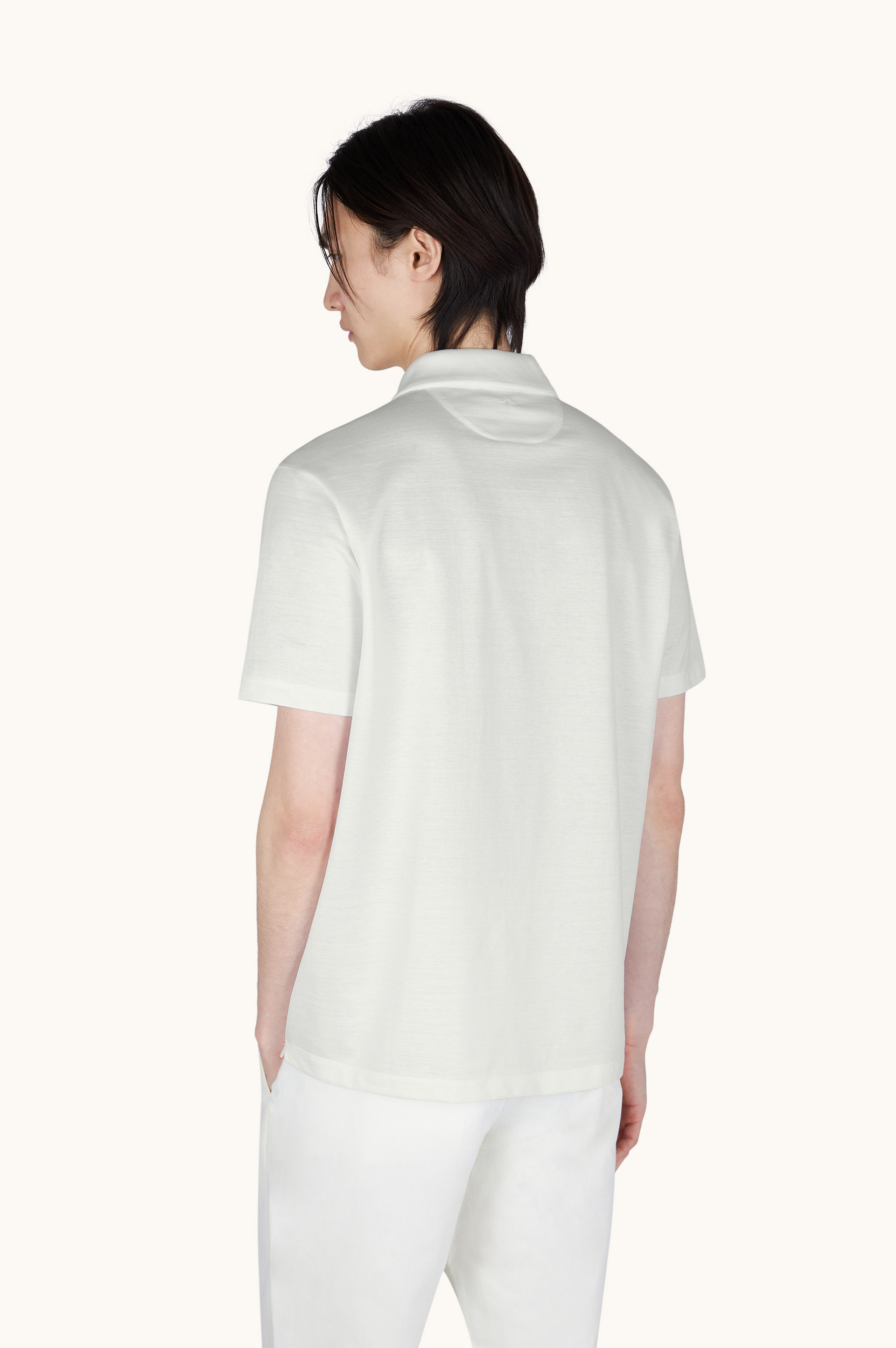 Polo de jersey de algod&oacute;n Double Mercerised con detalles de lino image number 3