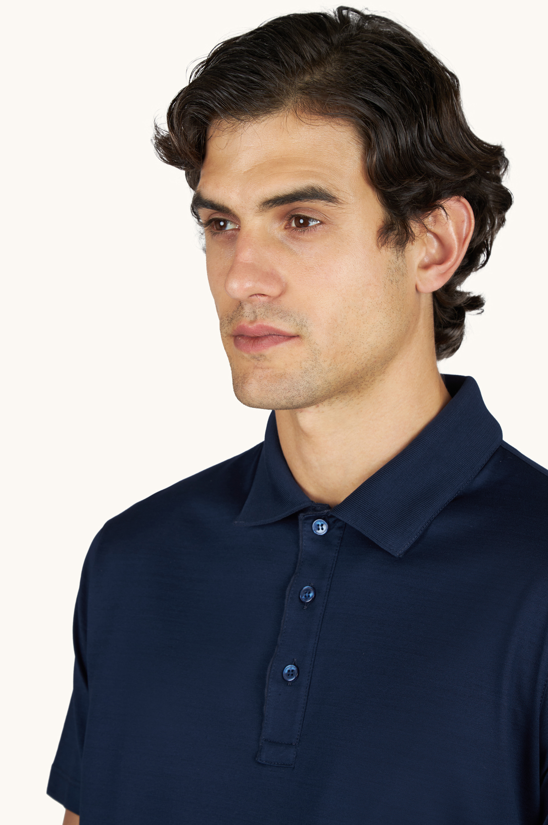 Polohemd aus Baumwolljersey Double Mercerised mit Leinen Details image number 3