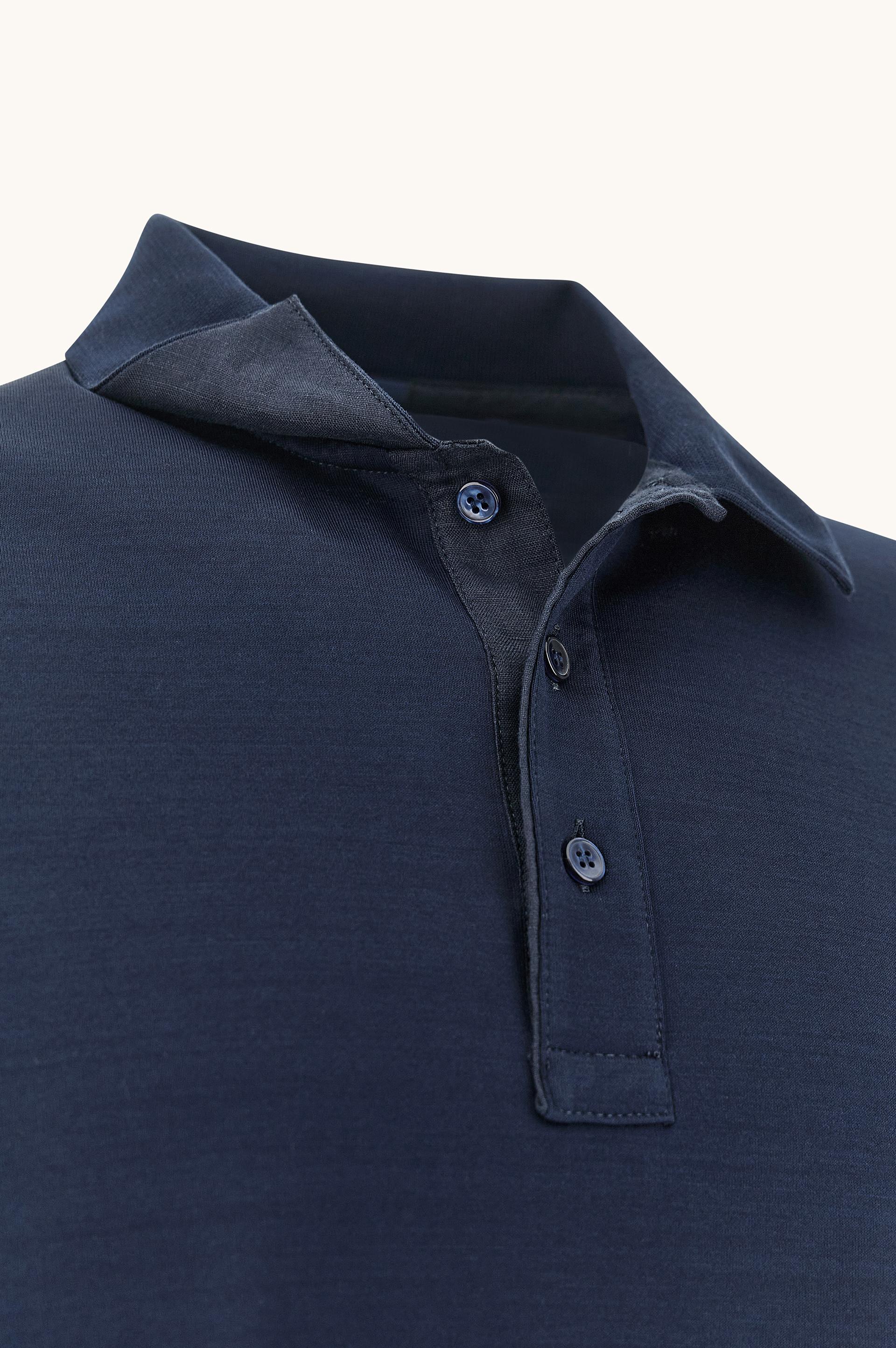 Polohemd aus Baumwolljersey Double Mercerised mit Leinen Details image number 5