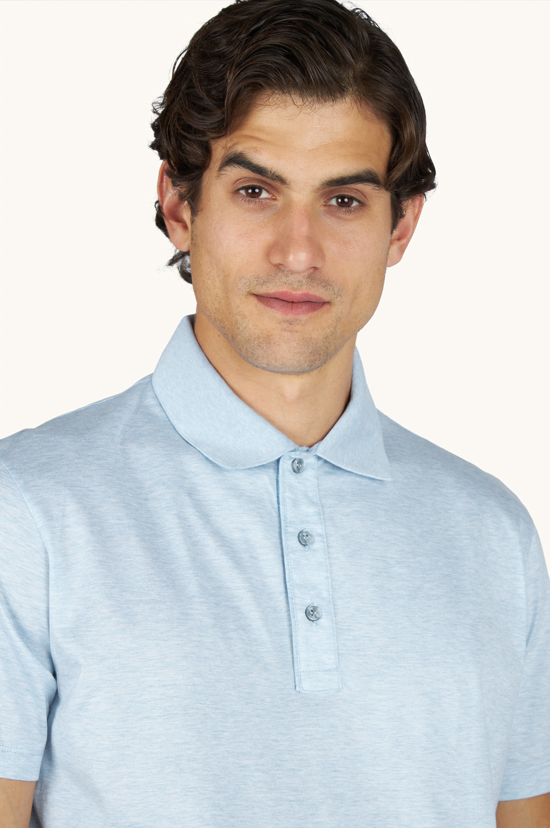Polo en jersey de coton Double Mercerised avec d&eacute;tails en lin image number 4