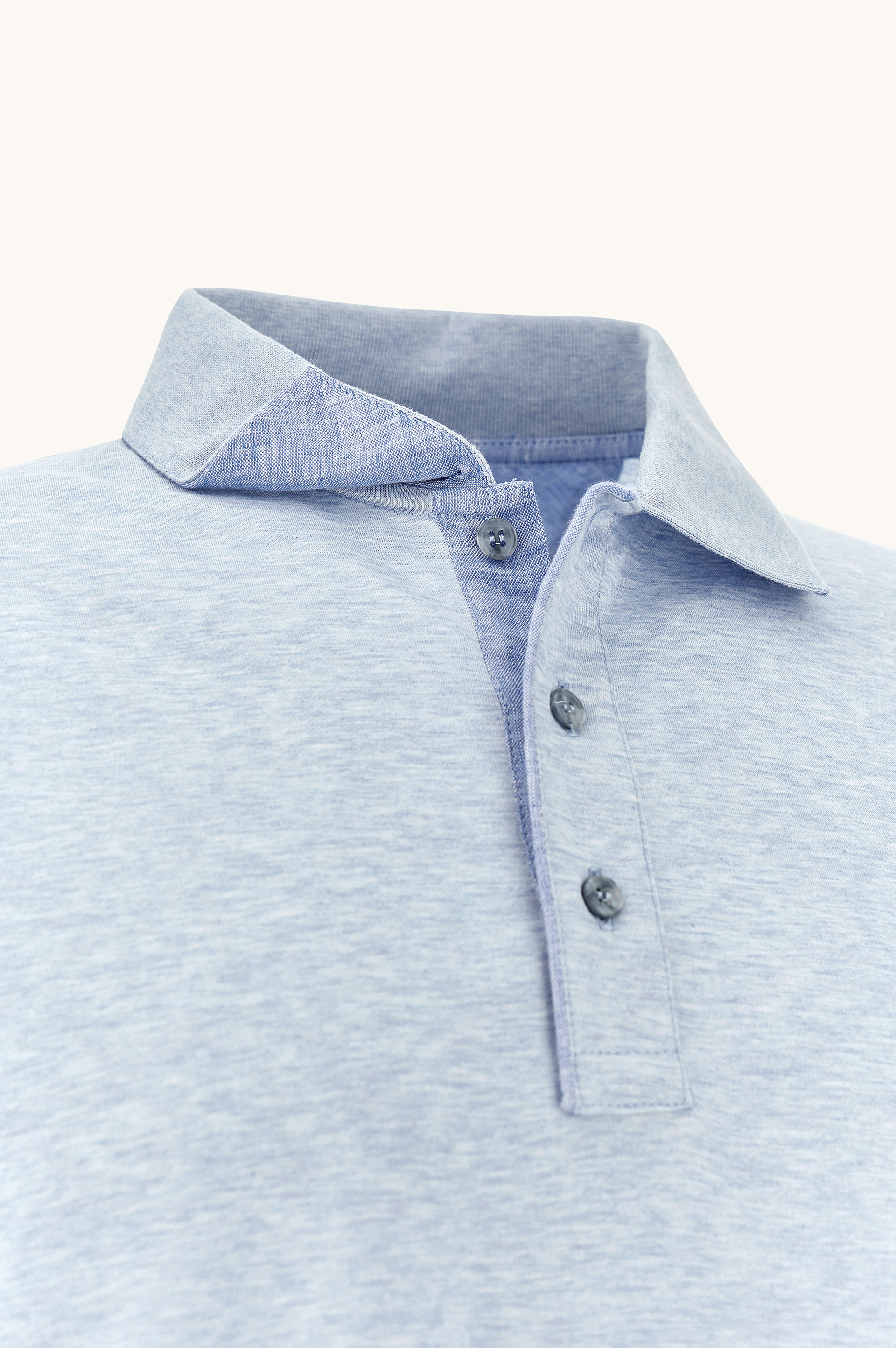 Polo en jersey de coton Double Mercerised avec d&eacute;tails en lin image number 6