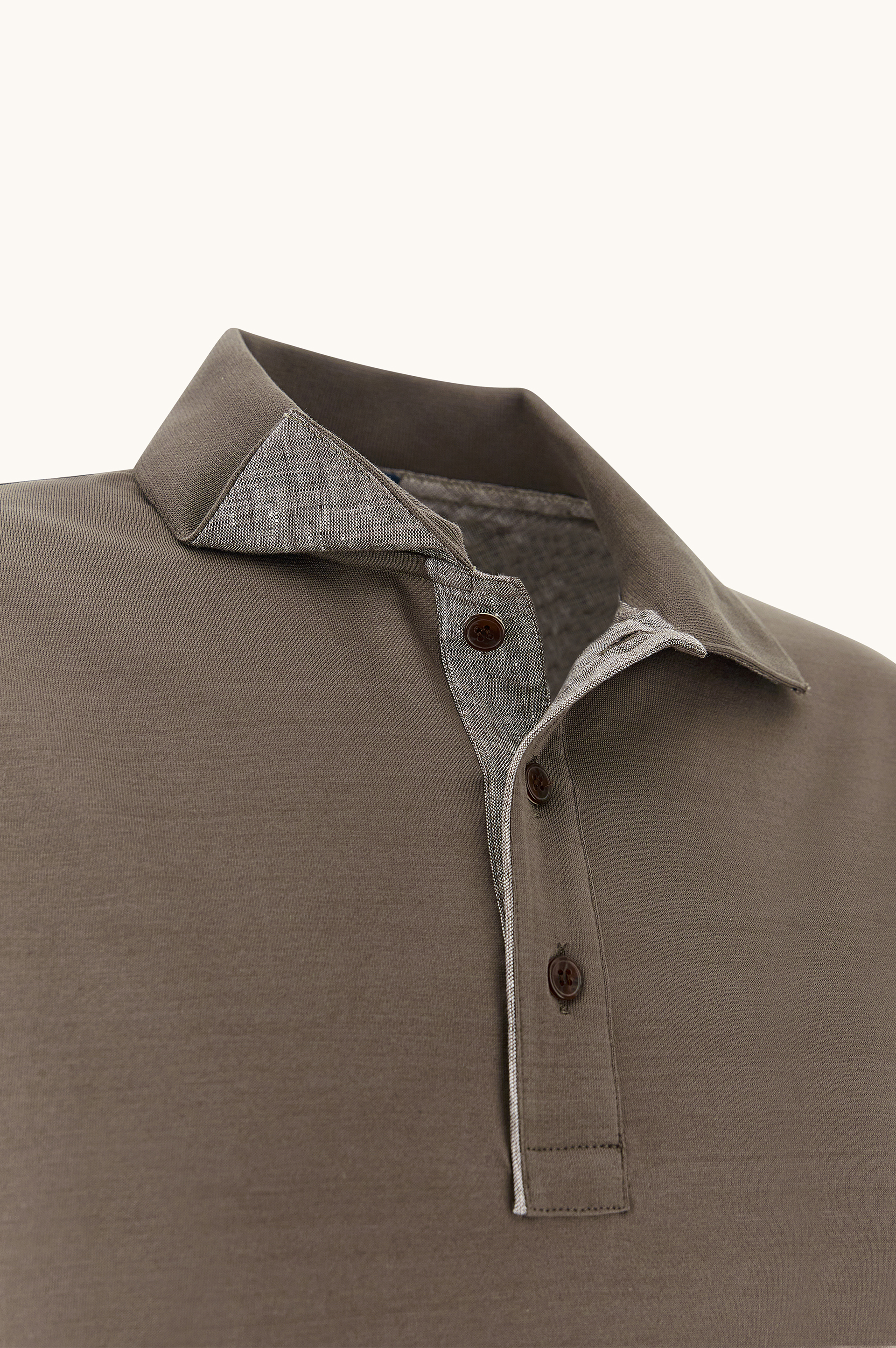 Polo shirt in Double Mercerised cotton jersey with linen details image number 6