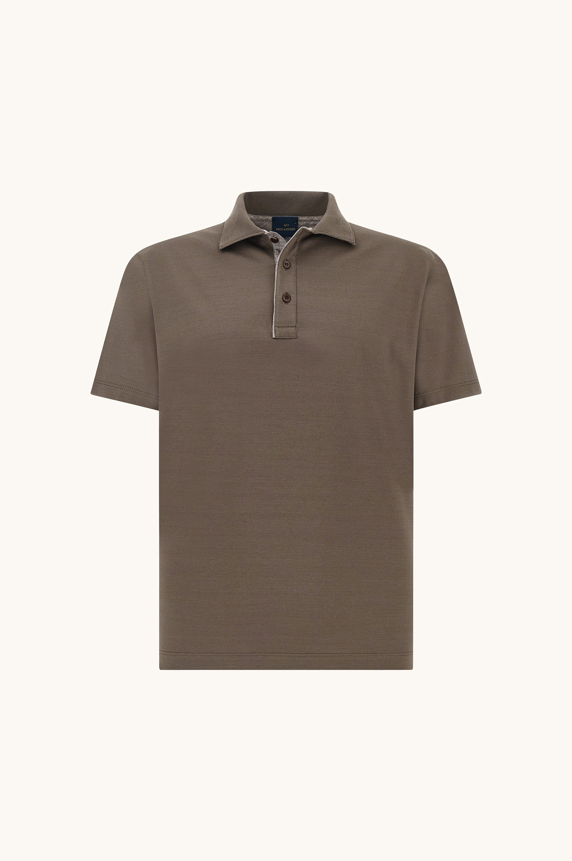 Polo shirt in Double Mercerised cotton jersey with linen details image number 1