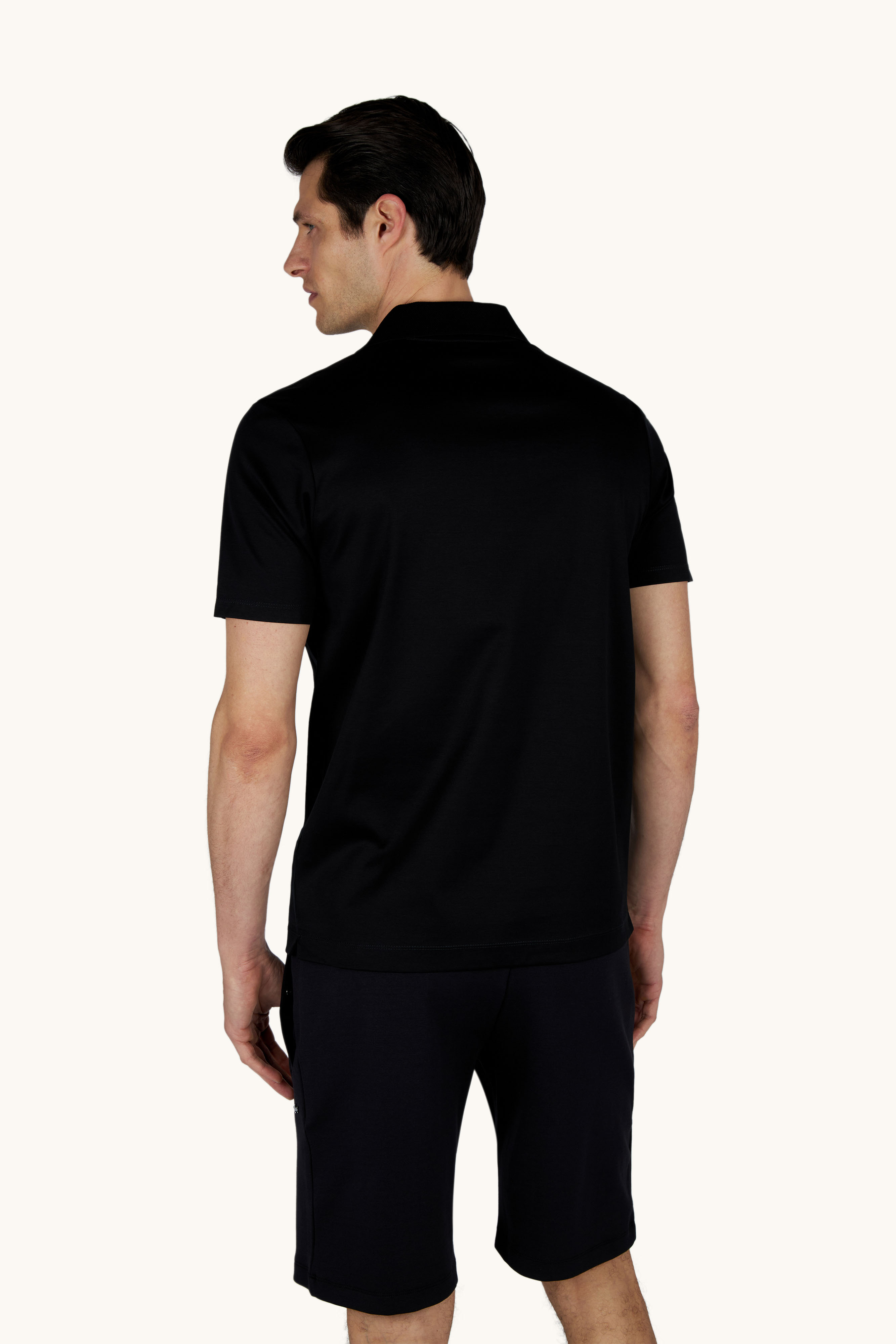 Open‑collar polo shirt in Aqua Touch cotton image number 3