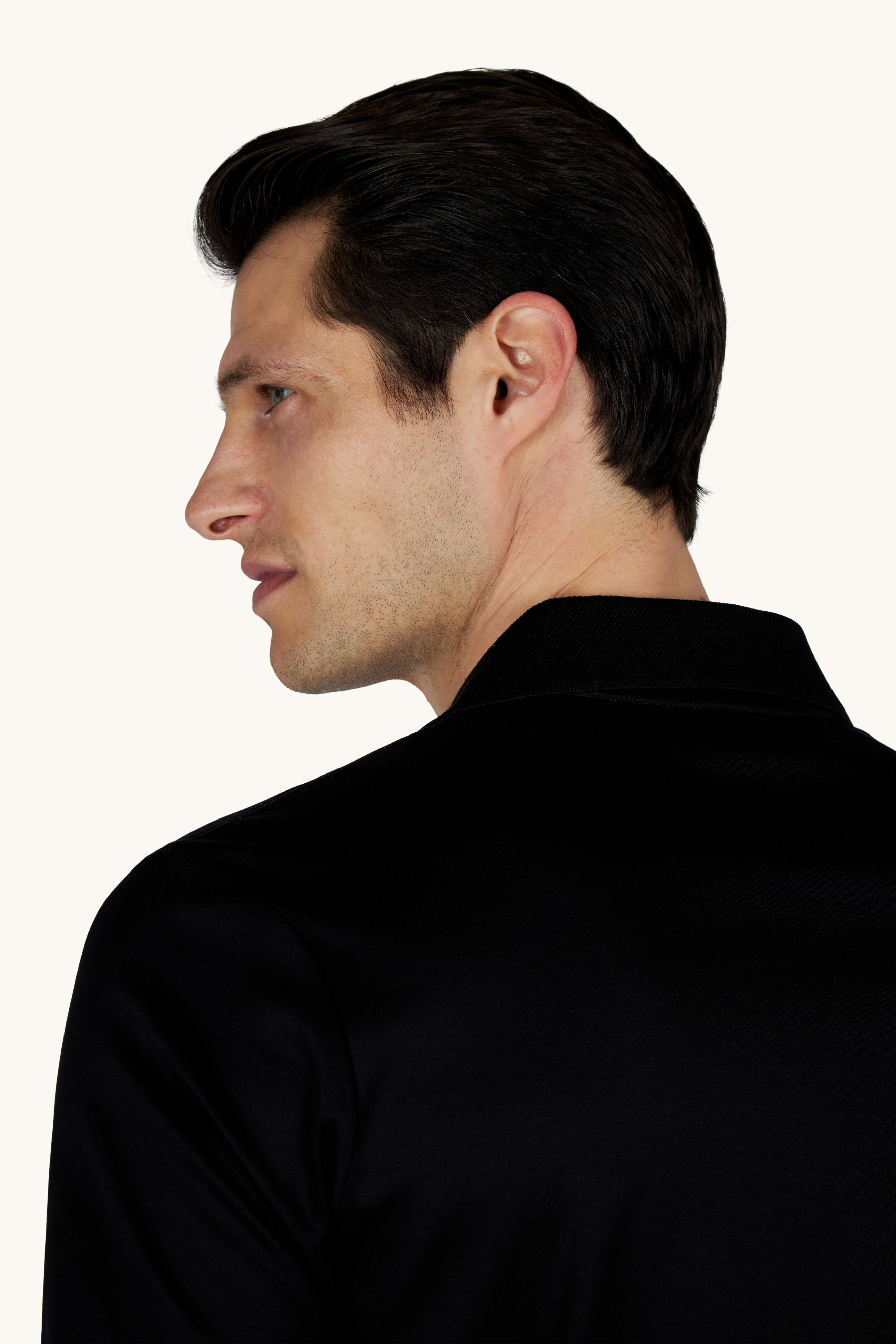 Open‑collar polo shirt in Aqua Touch cotton image number 4