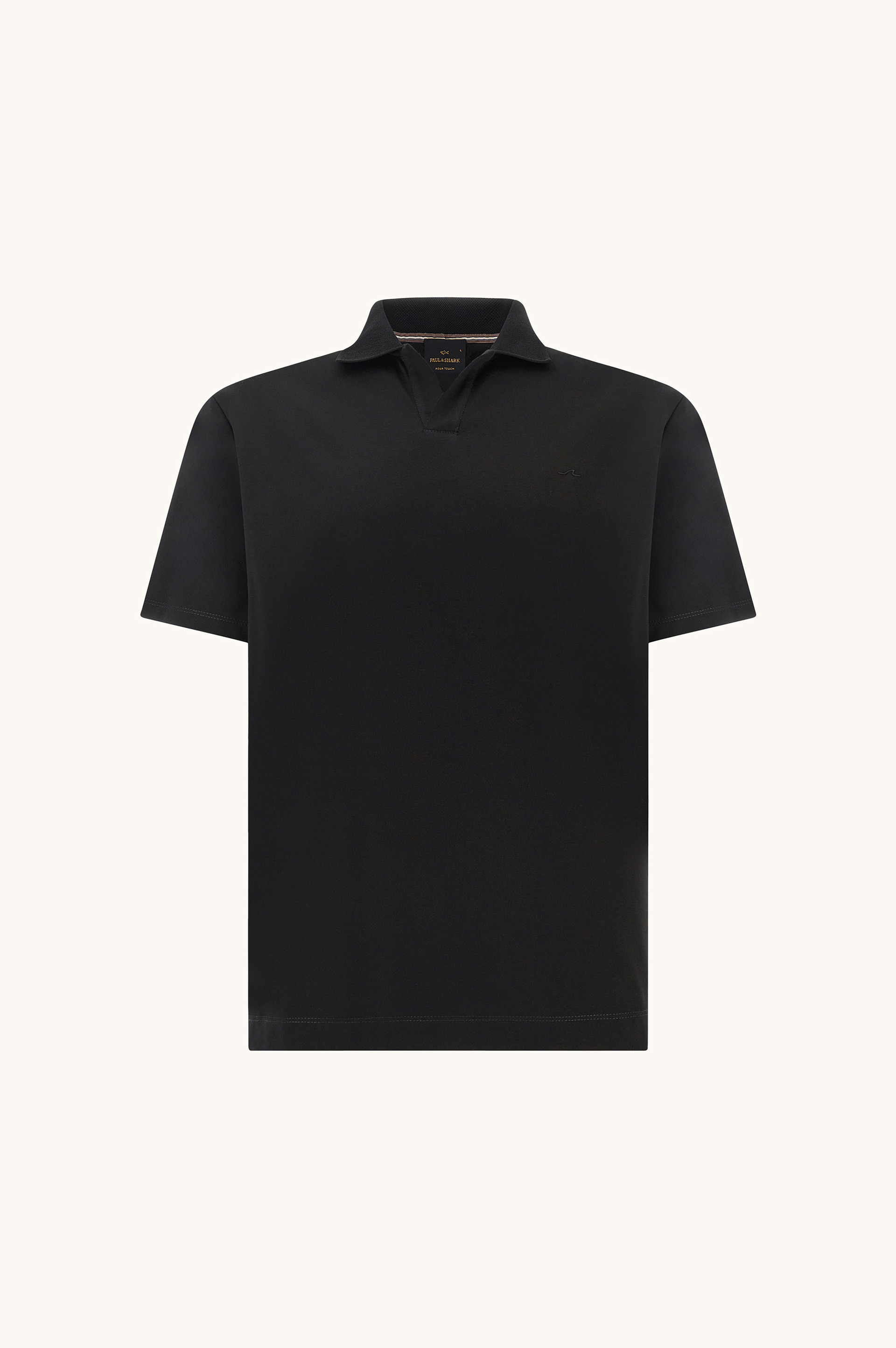 Open‑collar polo shirt in Aqua Touch cotton image number 1