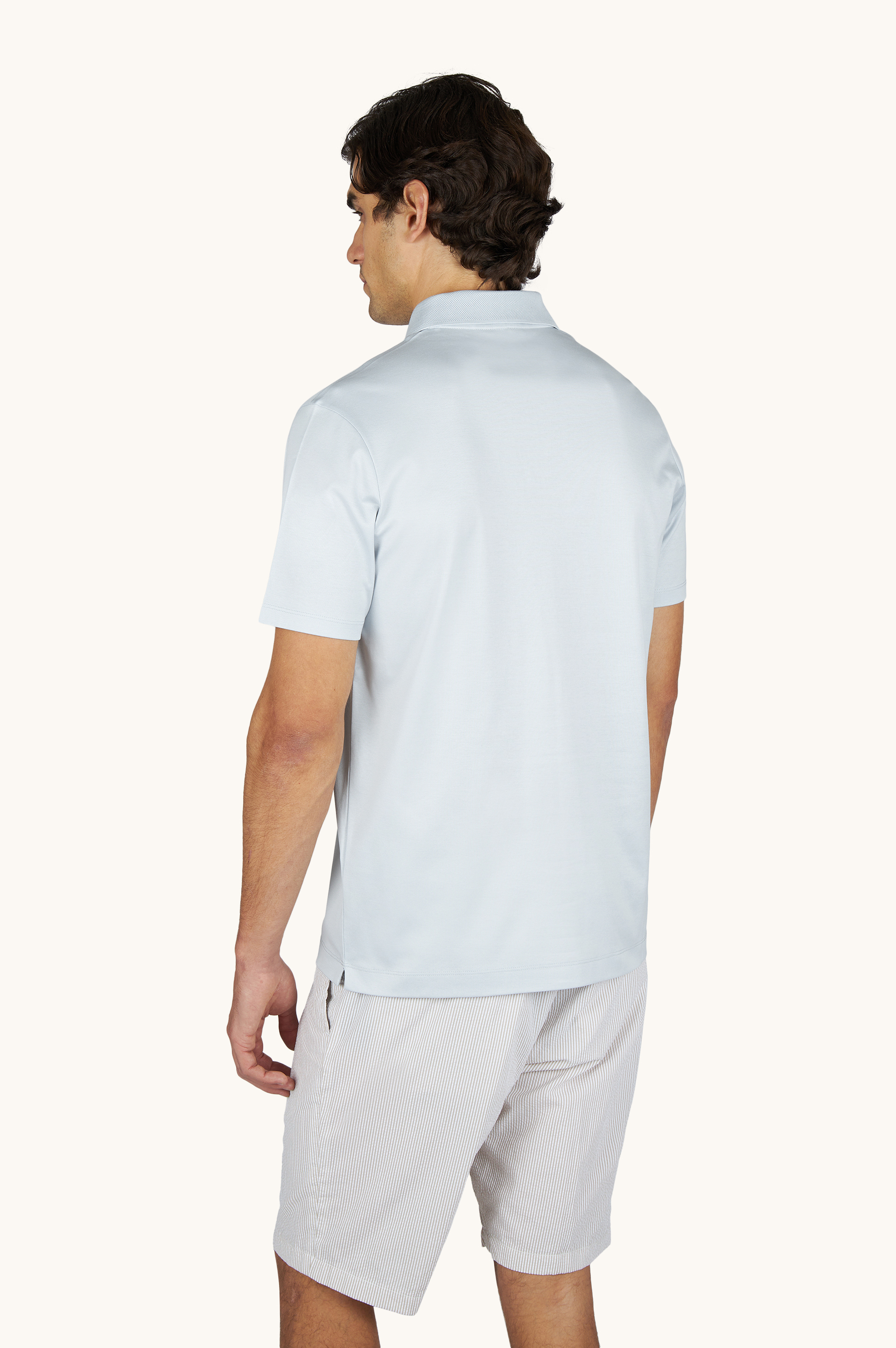 Polo open collar in cotone Aqua Touch image number 3