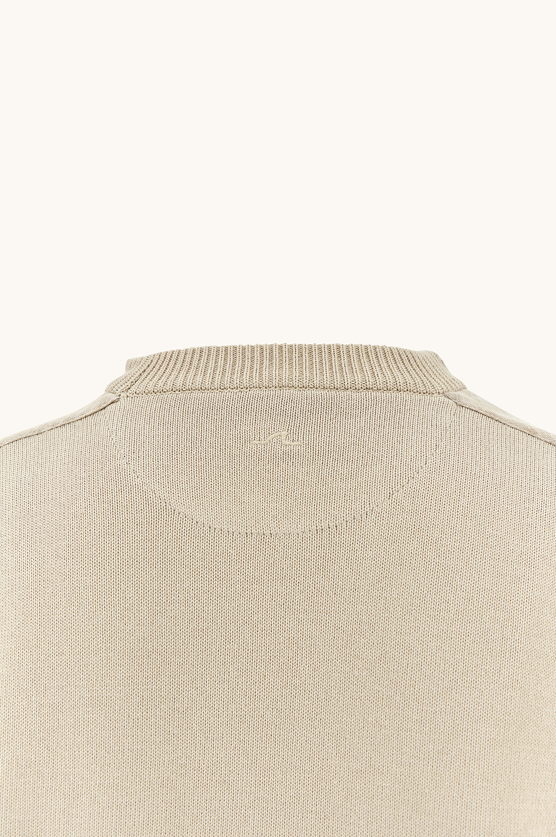 Crew‑neck sweater in Fresco cotton with linen details image number 8