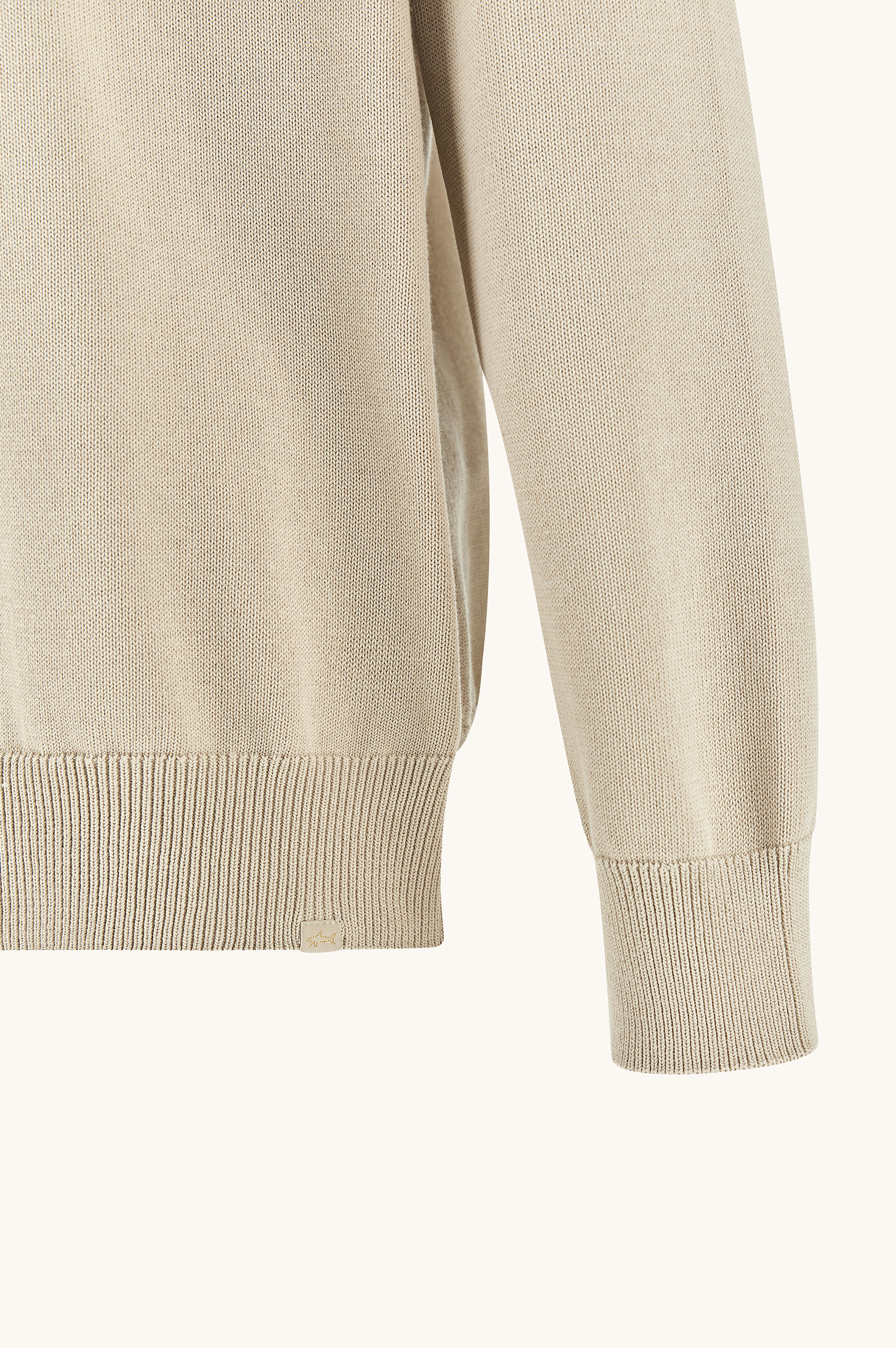 Crew‑neck sweater in Fresco cotton with linen details image number 9