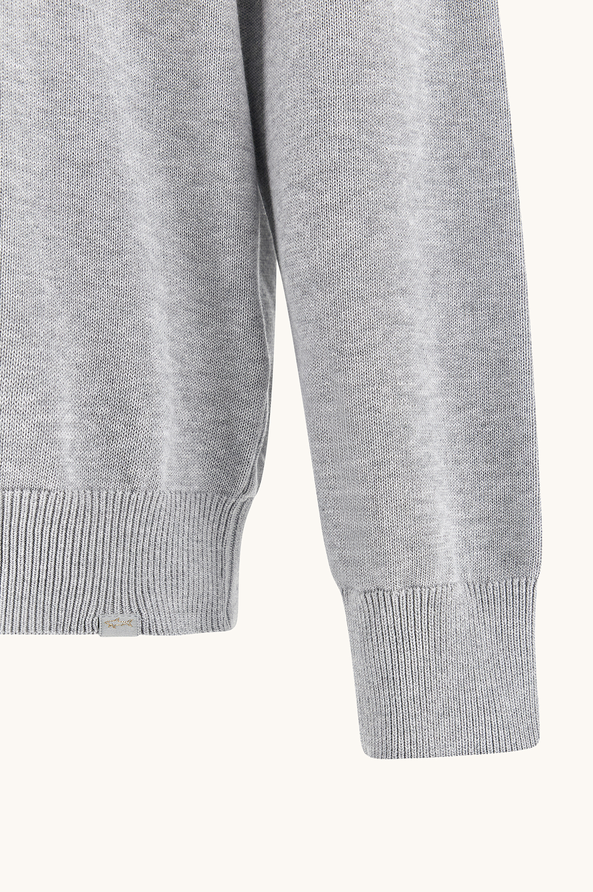 Crew‑neck sweater in Fresco cotton with linen details image number 8