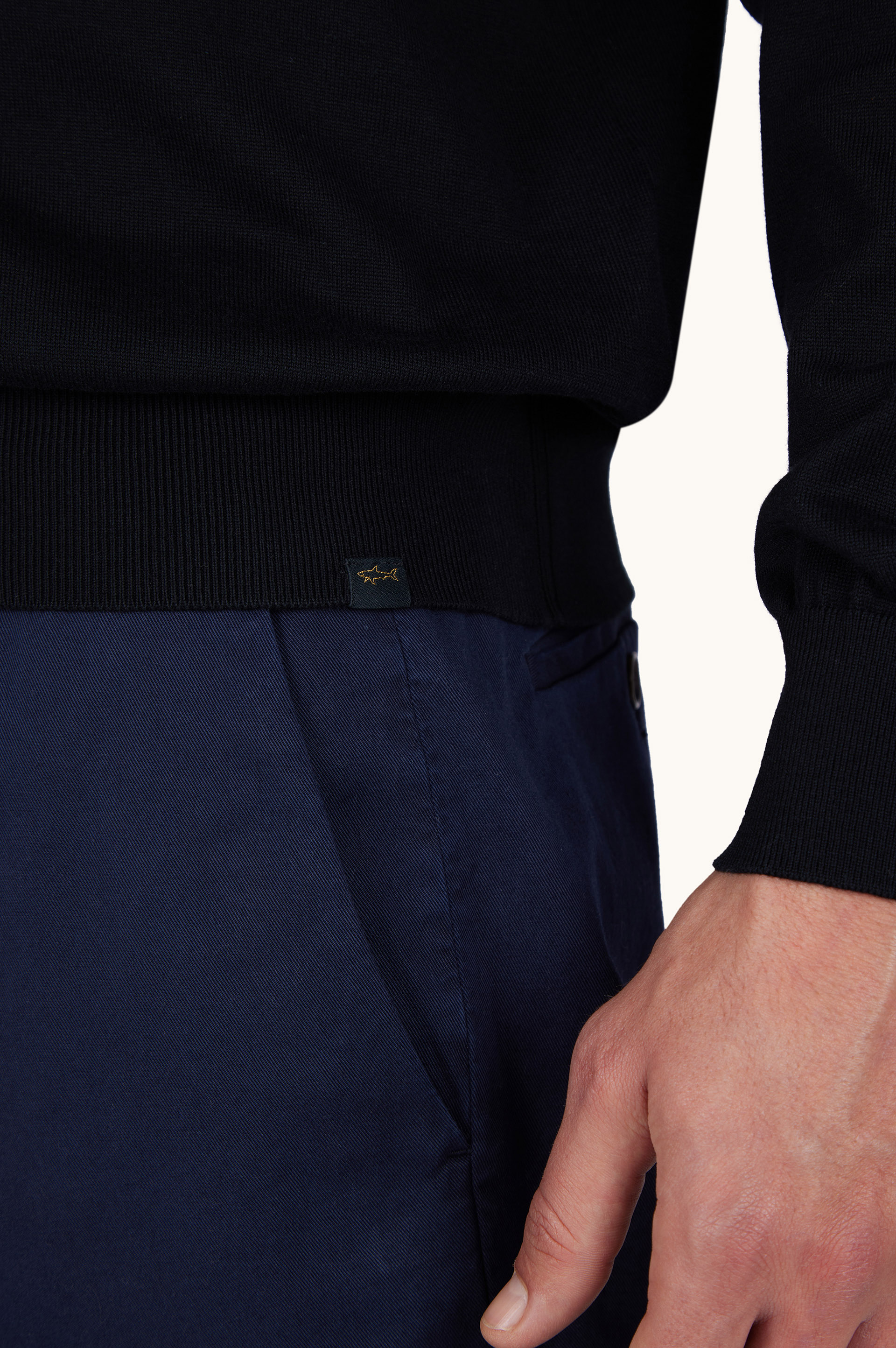 Crew‑neck sweater in Piuma cotton image number 3