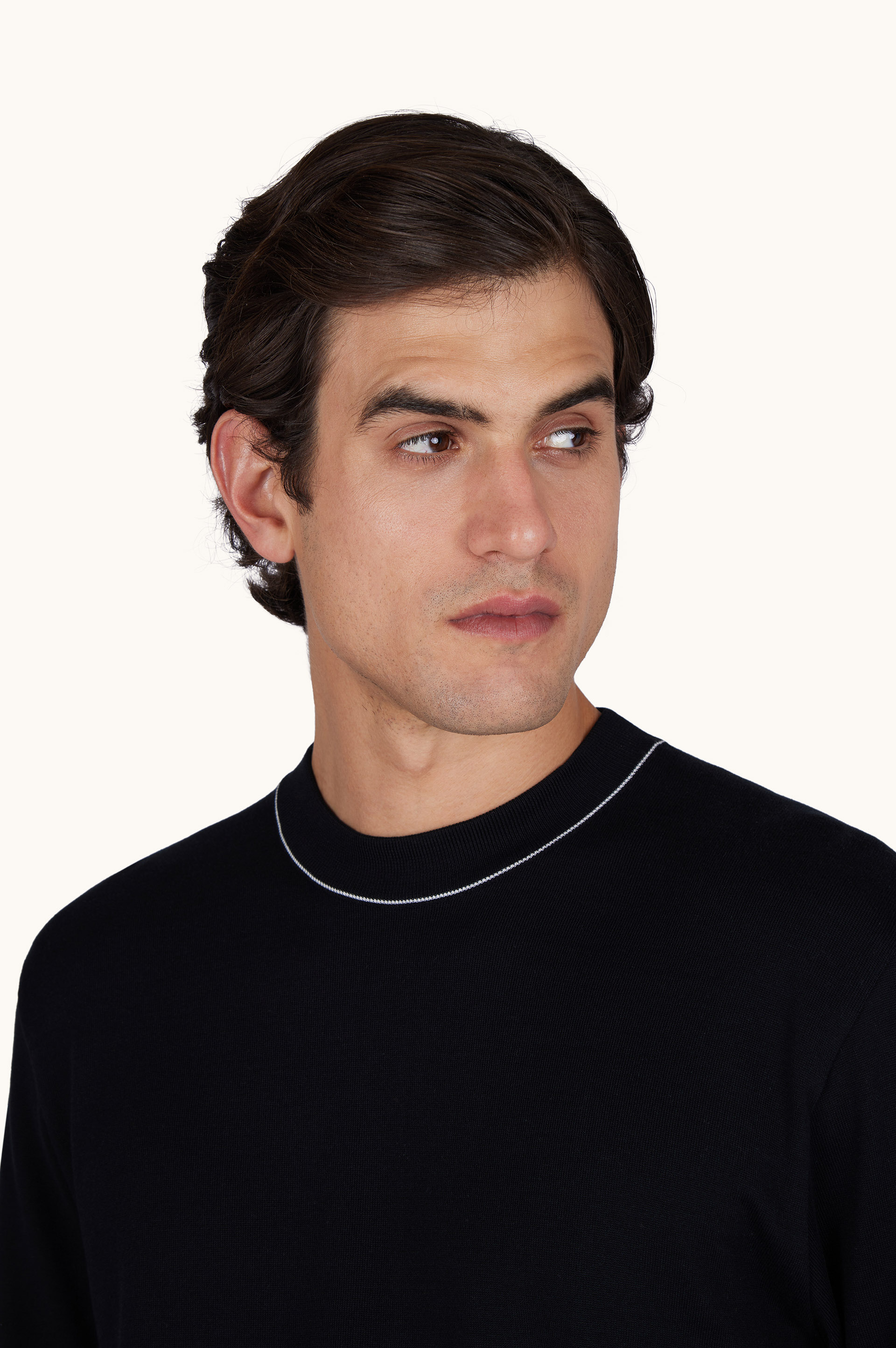 Crew‑neck sweater in Piuma cotton image number 4