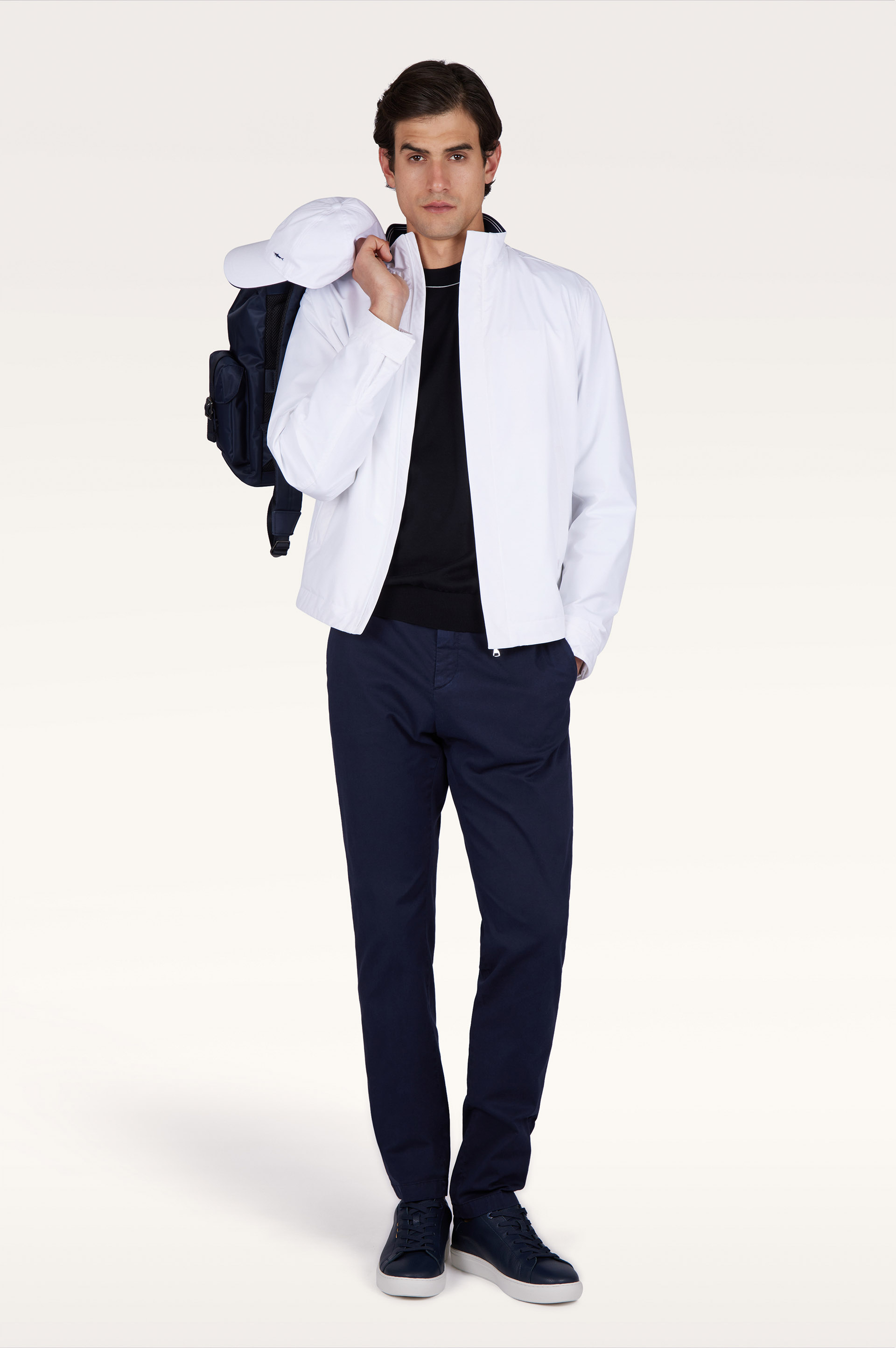 Crew‑neck sweater in Piuma cotton image number 1